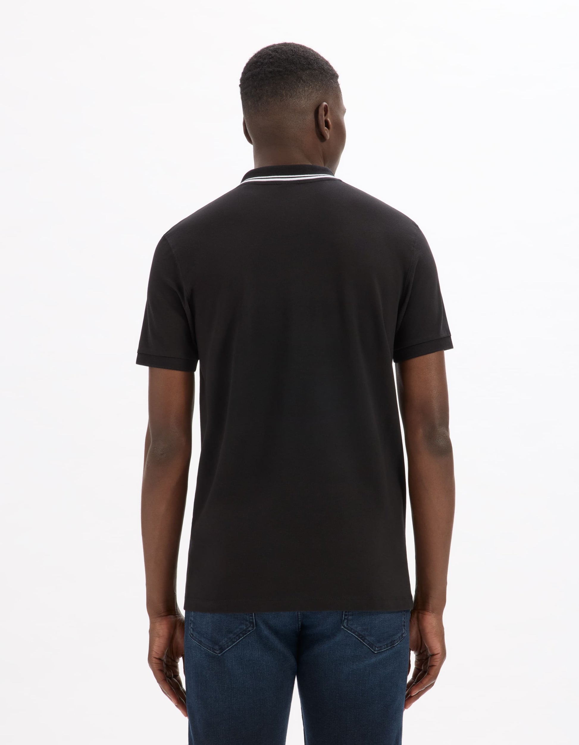 Leprime Black Short Sleeves Polo Celio