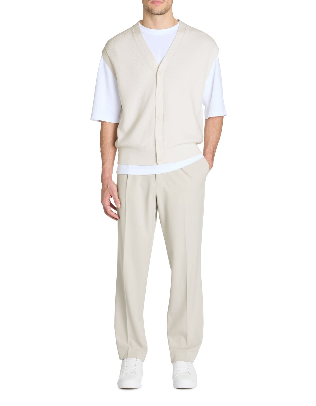 Leaustin Ecru Cardigan Celio