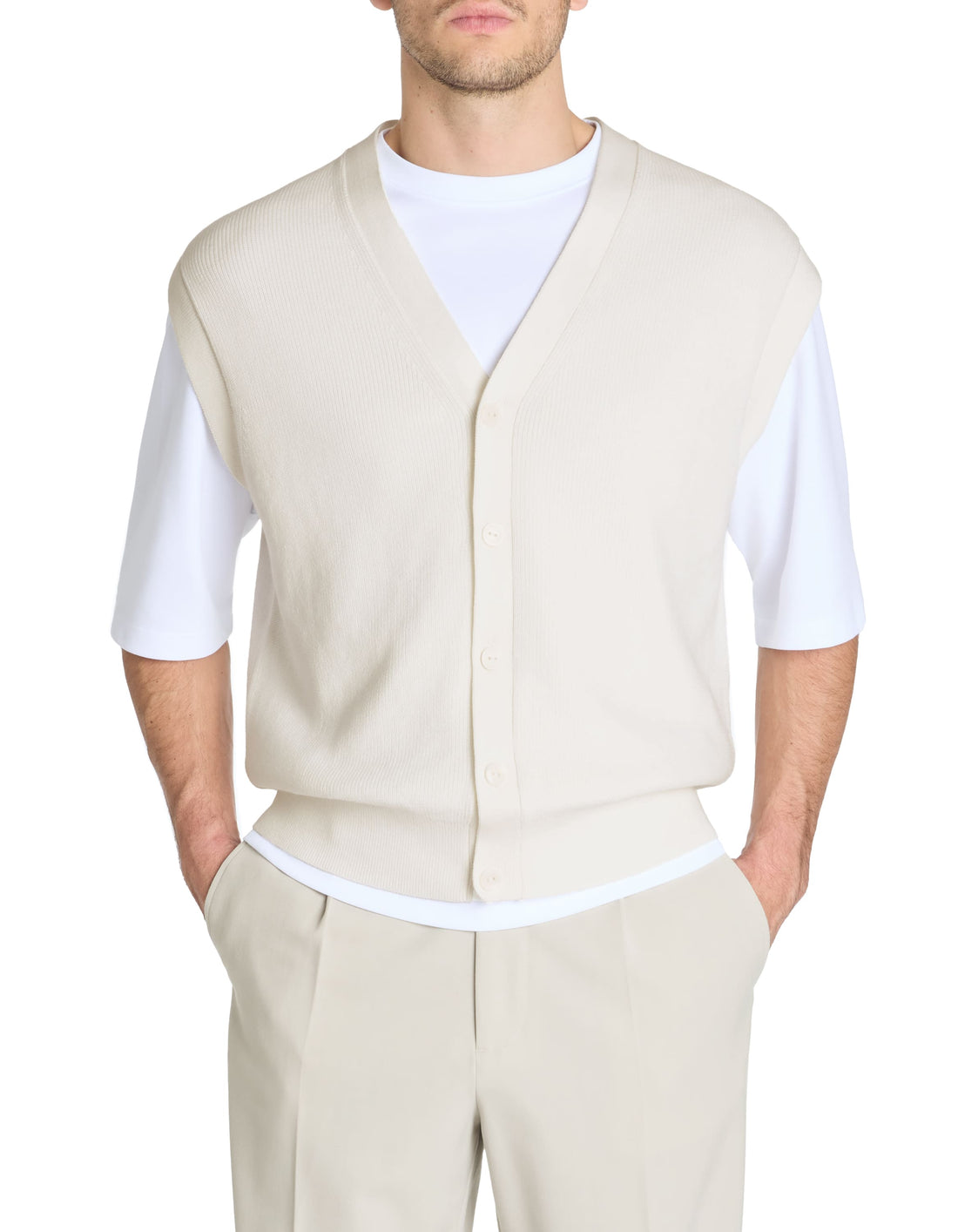 Leaustin Ecru Cardigan Celio