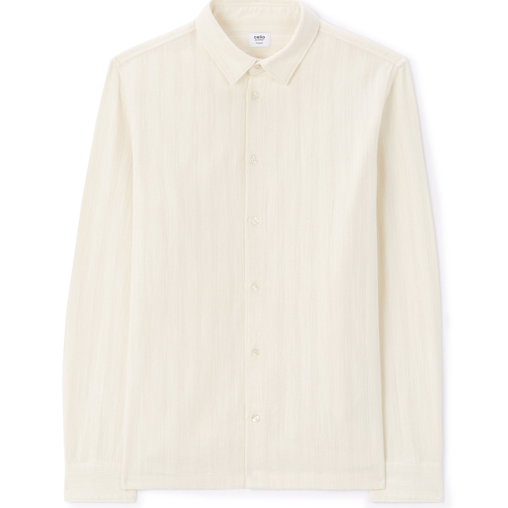 Lajac Off White Long Sleeves Shirt Celio