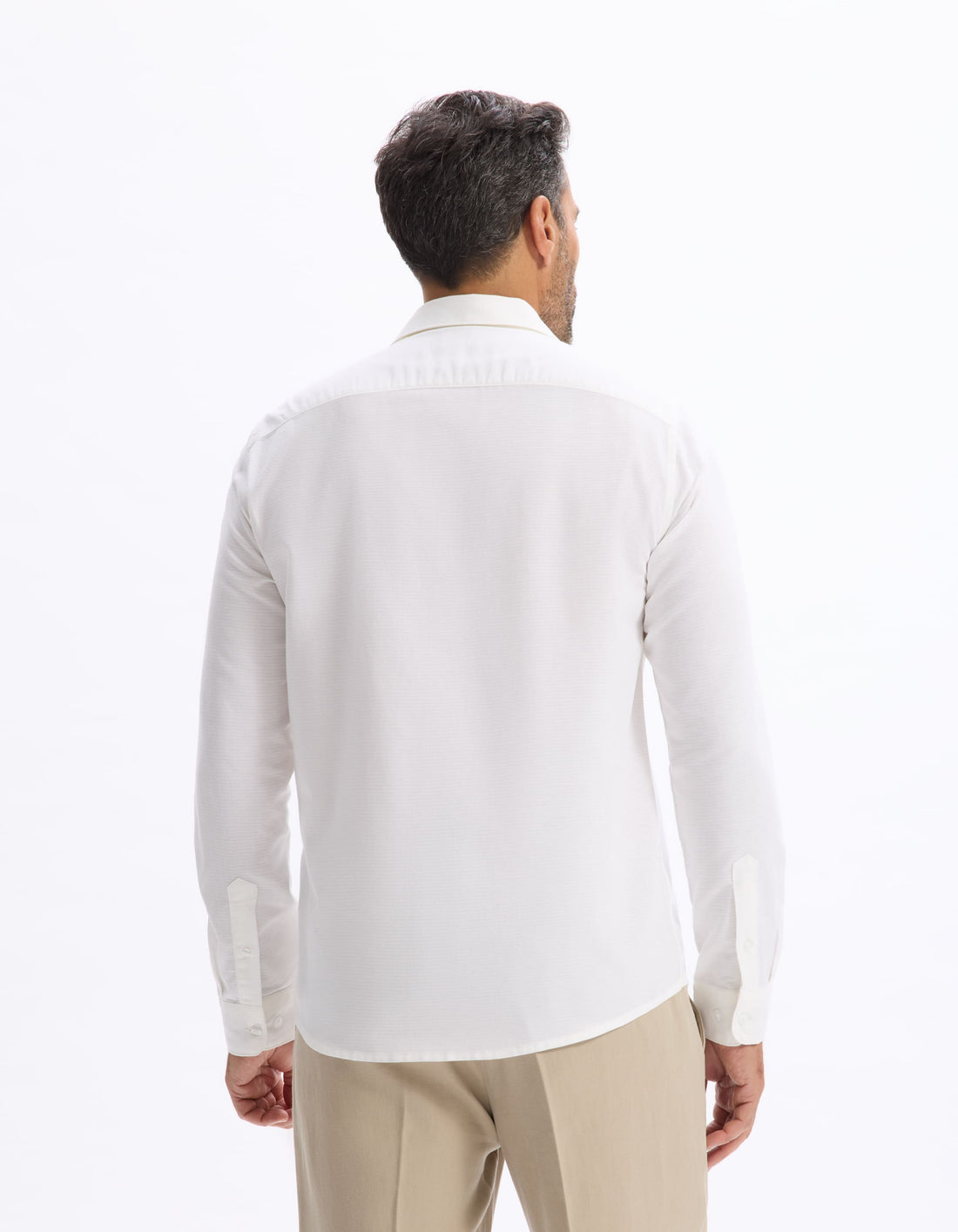 Lavico Optical White Long Sleeves Shirt Celio