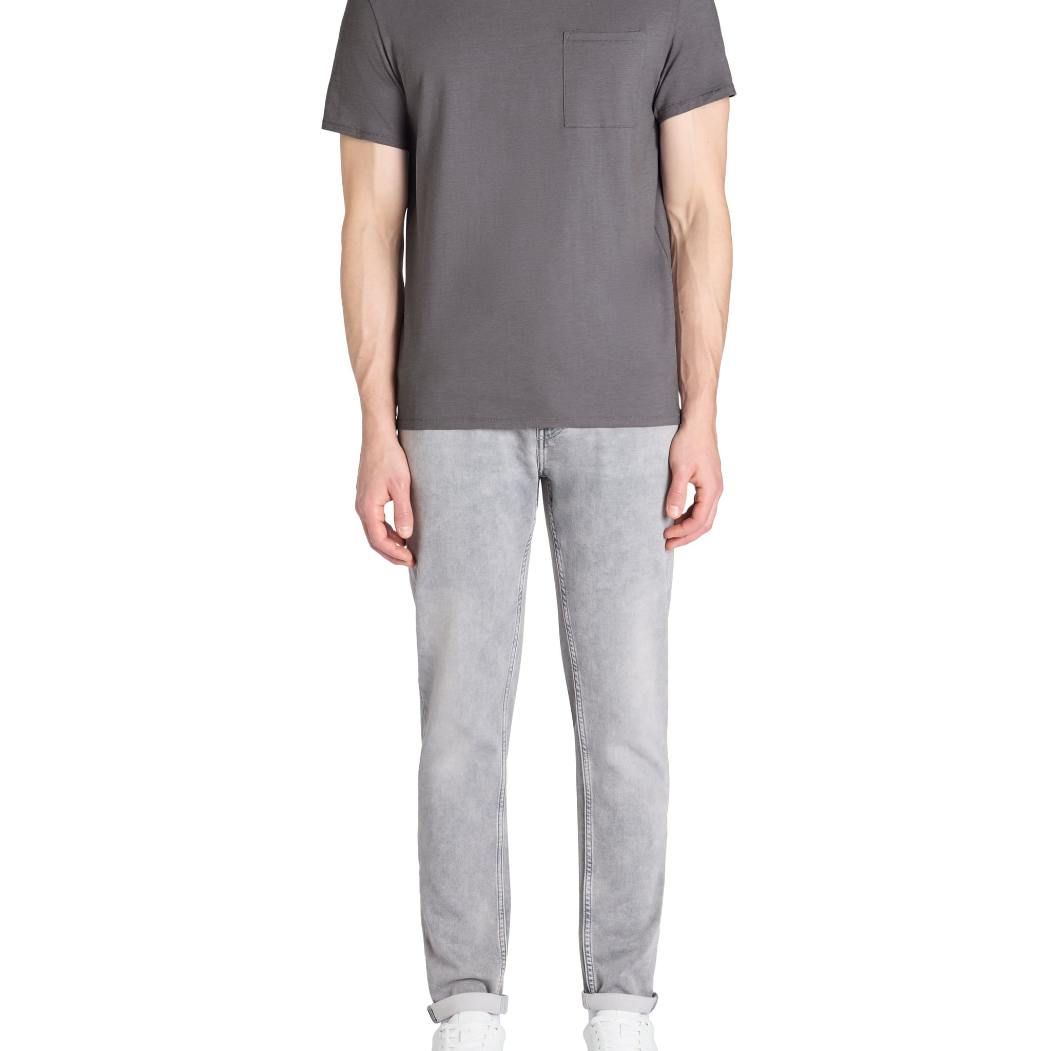 Lefend Grey Blue Short Sleeves Tshirt Celio