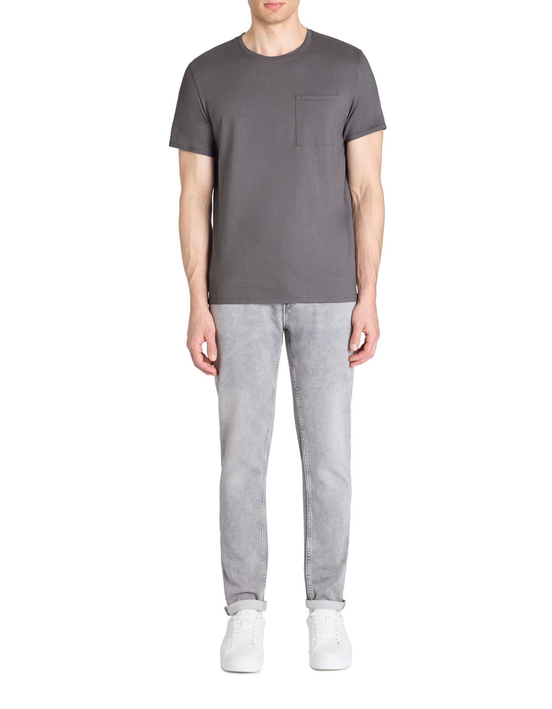 Lefend Grey Blue Short Sleeves Tshirt Celio