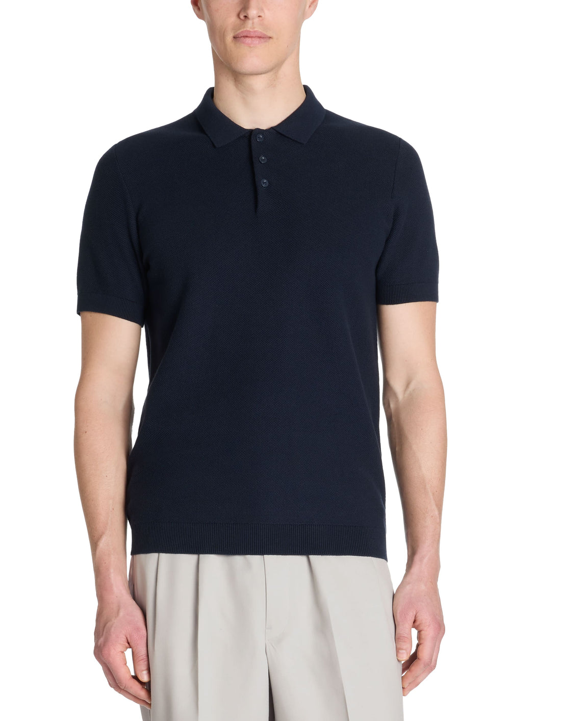 Lecombi Navy Short Sleeves Polo