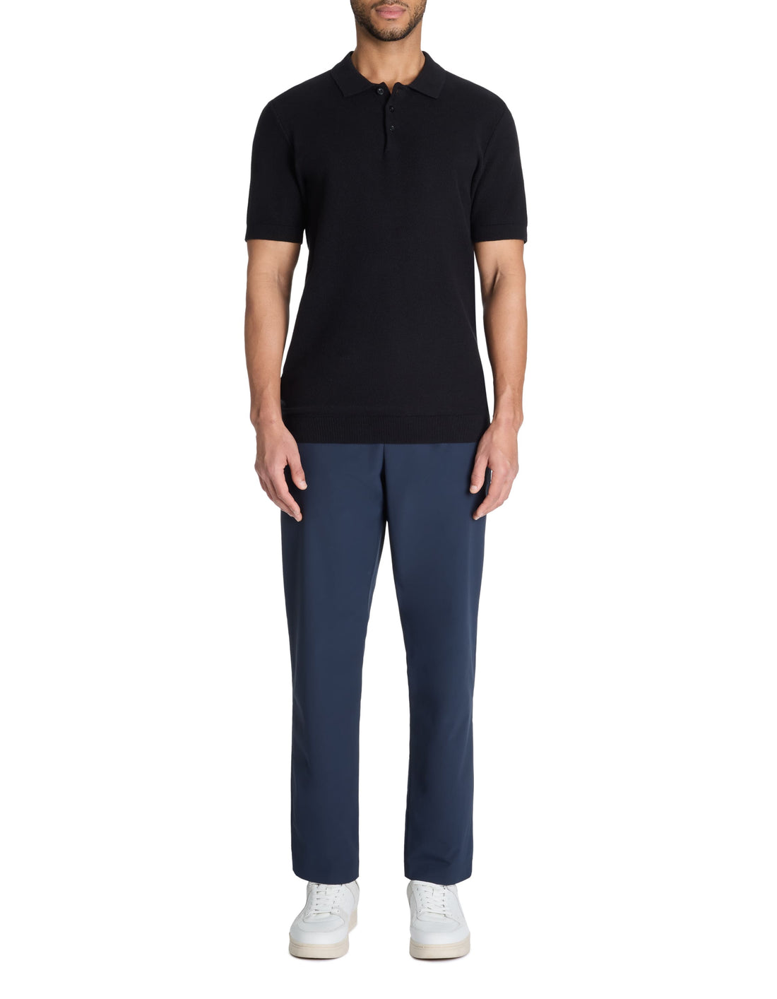 Lecombi Black Short Sleeves Polo Celio