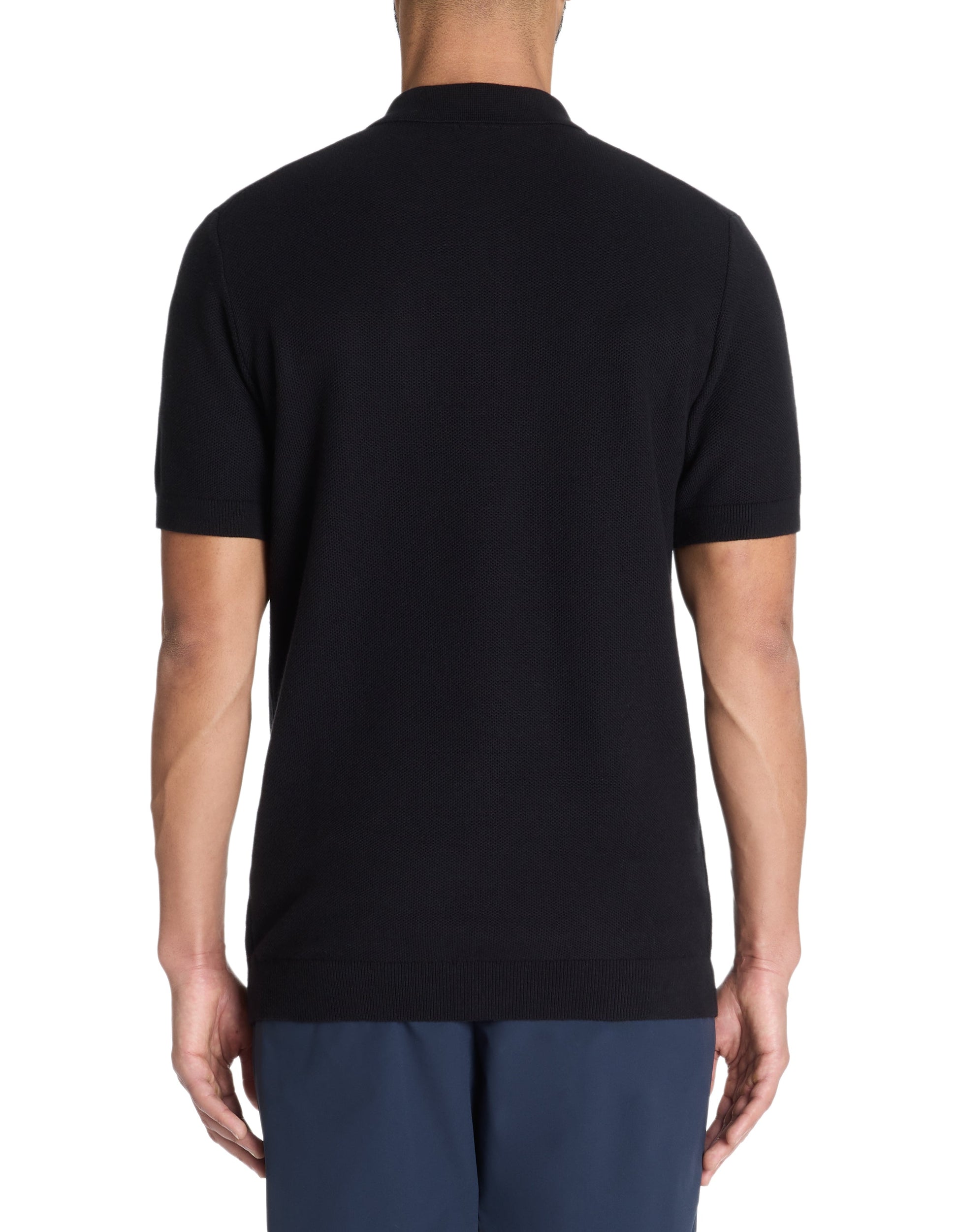 Lecombi Black Short Sleeves Polo Celio