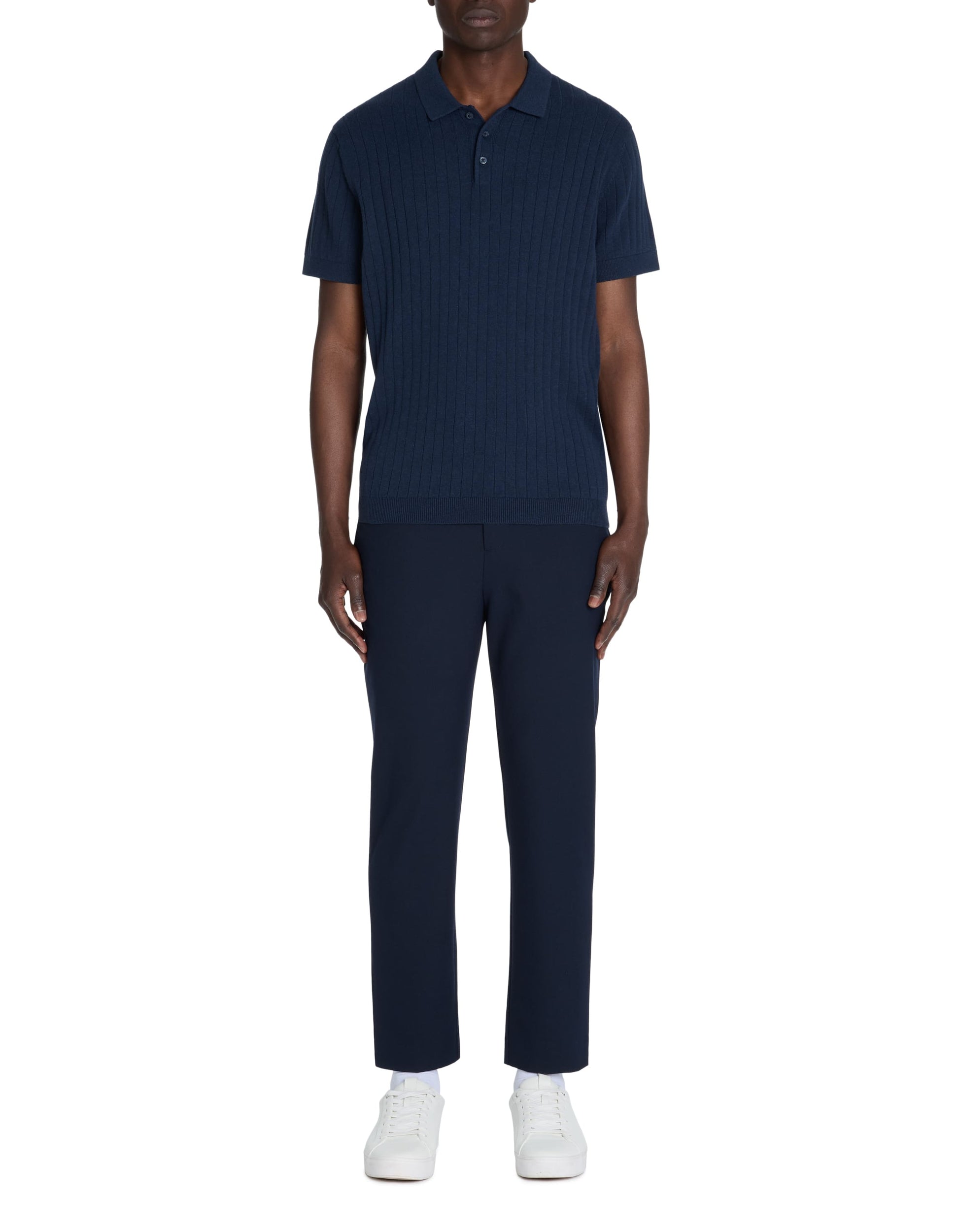 Leribi Navy Short Sleeves Polo Celio