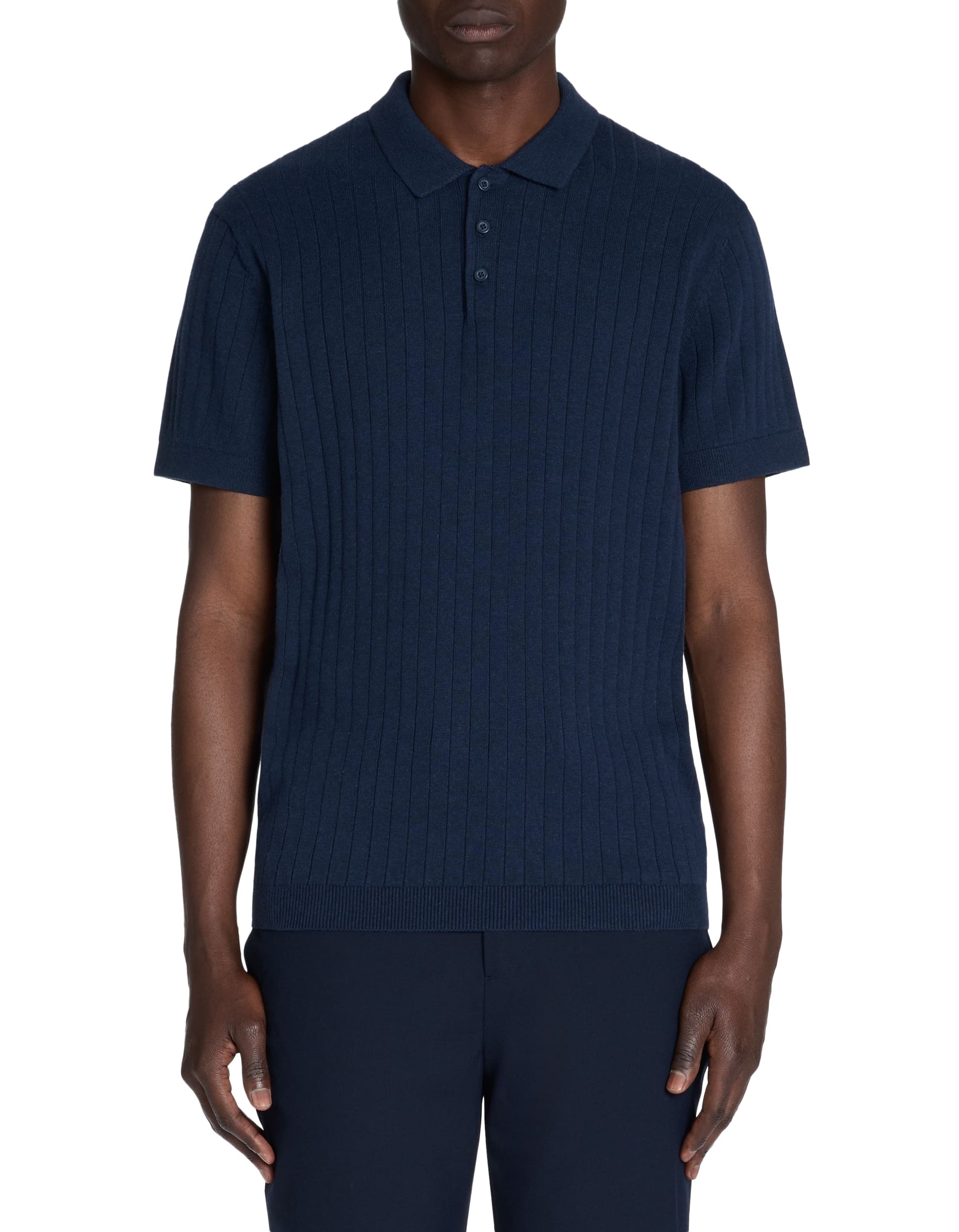 Leribi Navy Short Sleeves Polo Celio