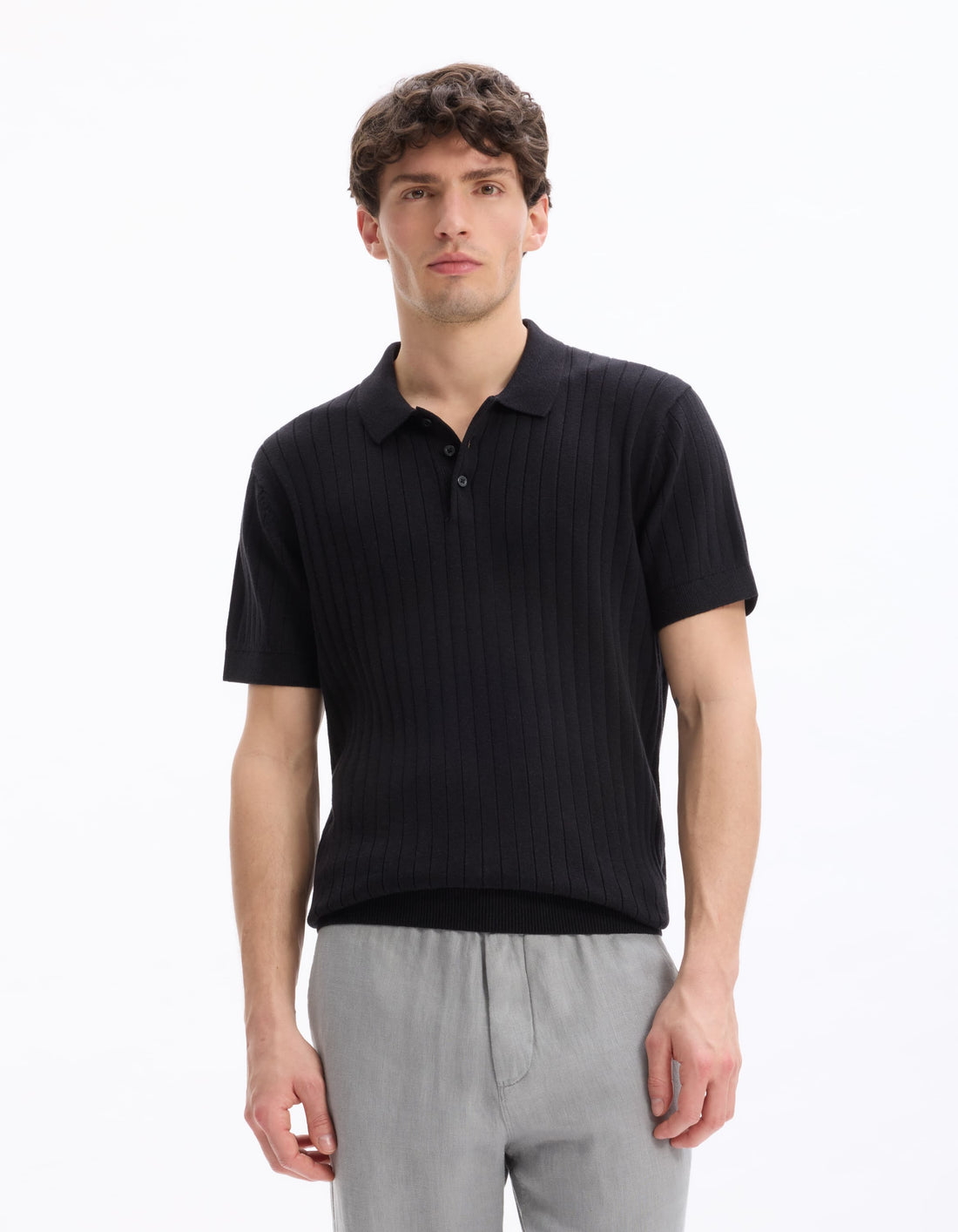 Leribi Black Short Sleeves Polo