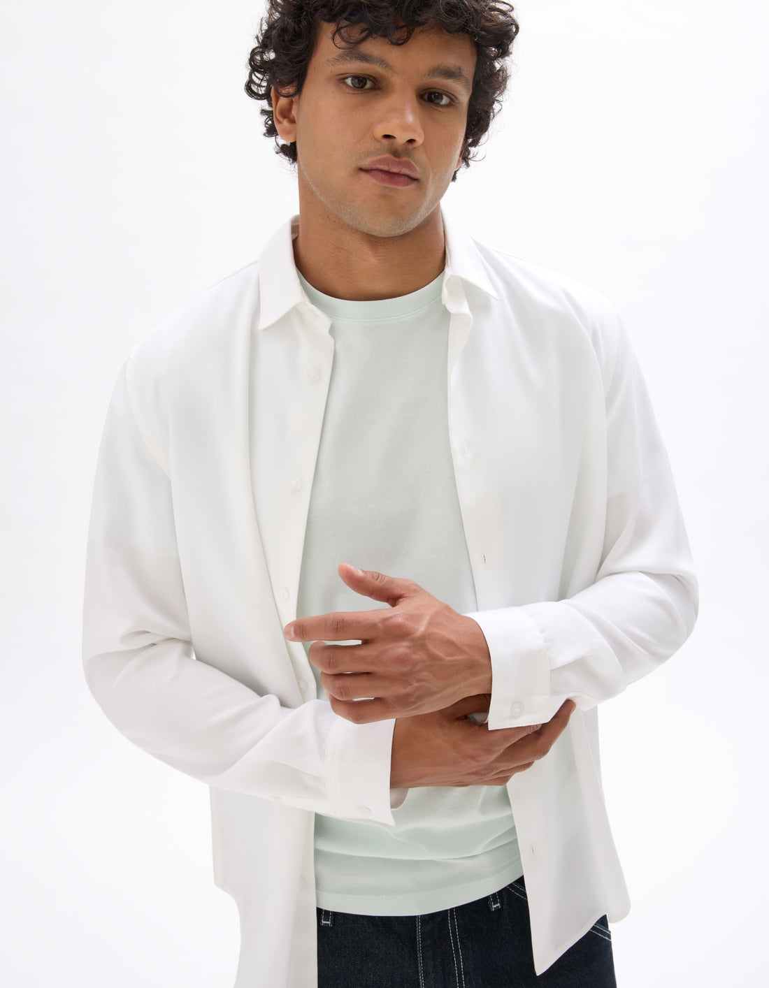 Lalio Optical White Long Sleeves Shirt Celio