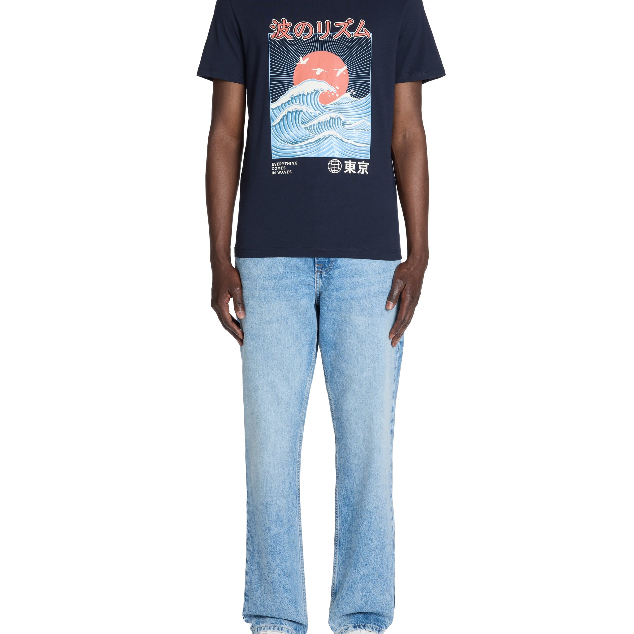 Leasia Navy Short Sleeves Tshirt Celio