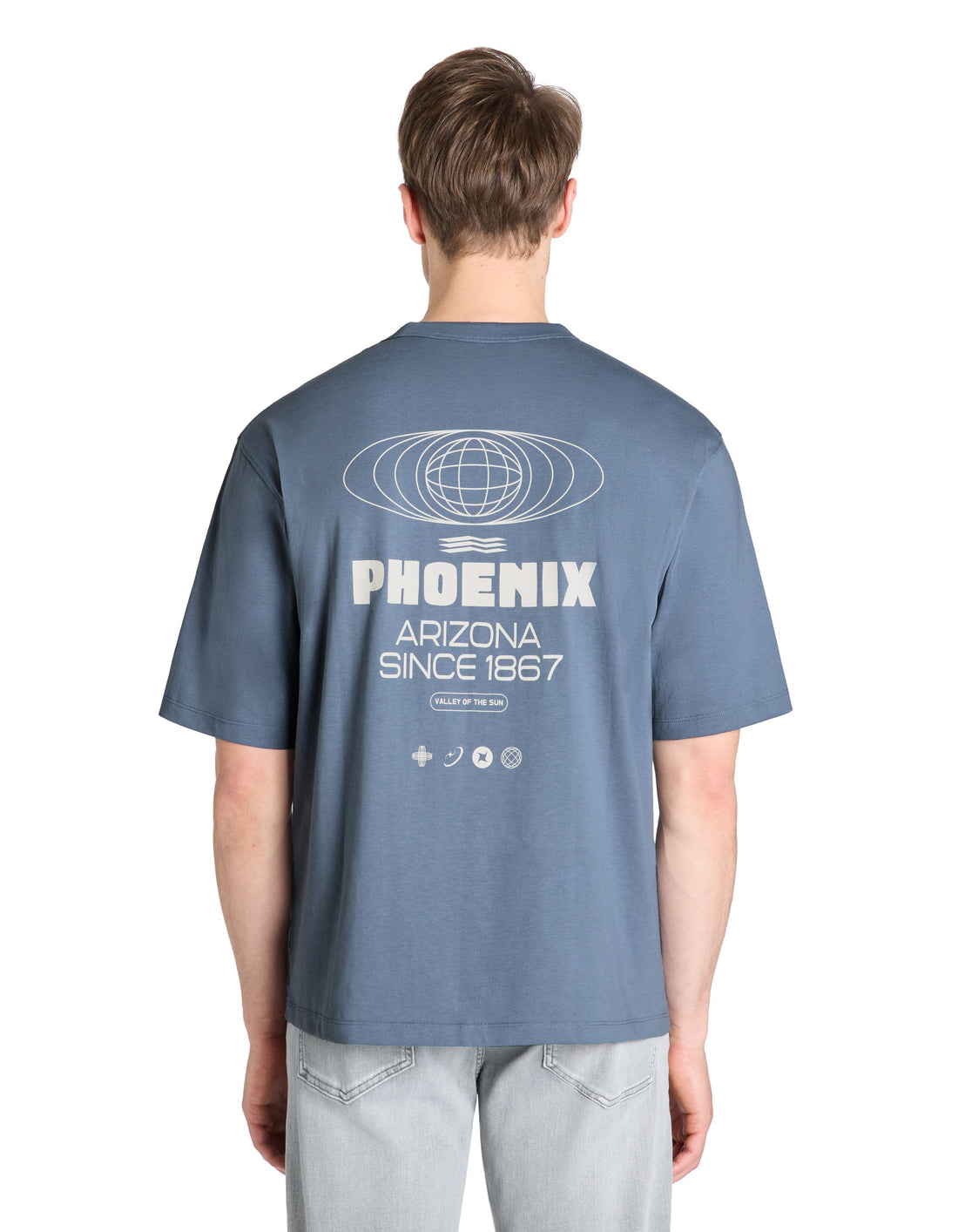 Leworld Grey Blue Short Sleeves Tshirt Celio