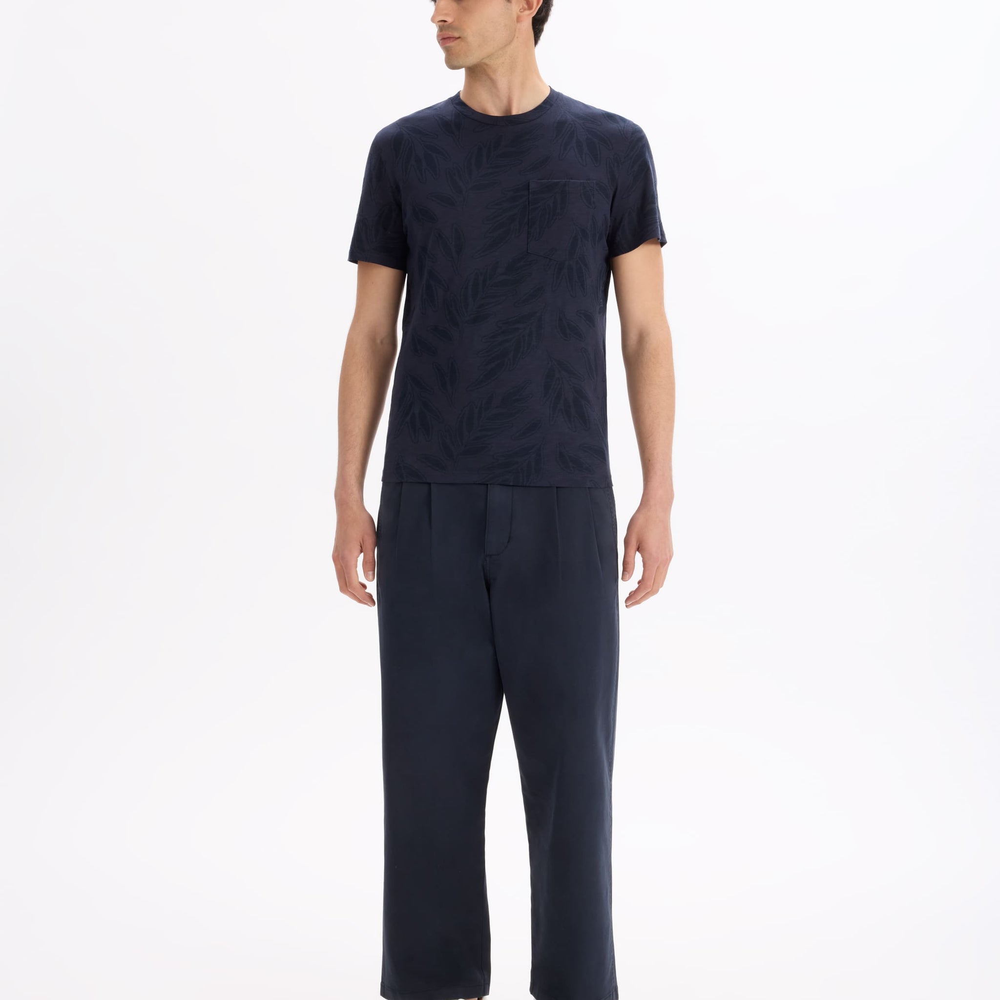 Lenatur Navy Short Sleeves Tshirt Celio