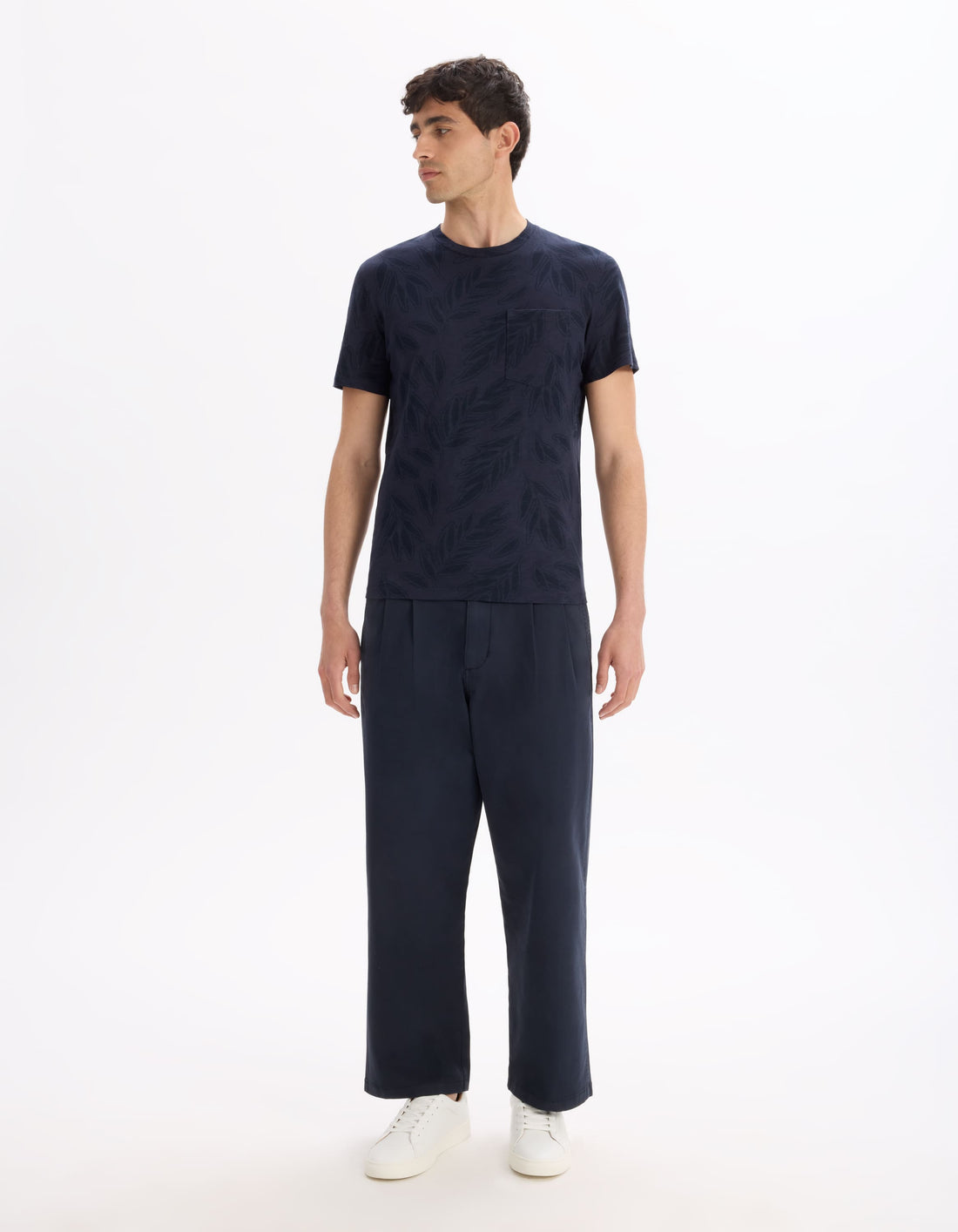 Lenatur Navy Short Sleeves Tshirt Celio