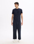 Lenatur Navy Short Sleeves Tshirt Celio