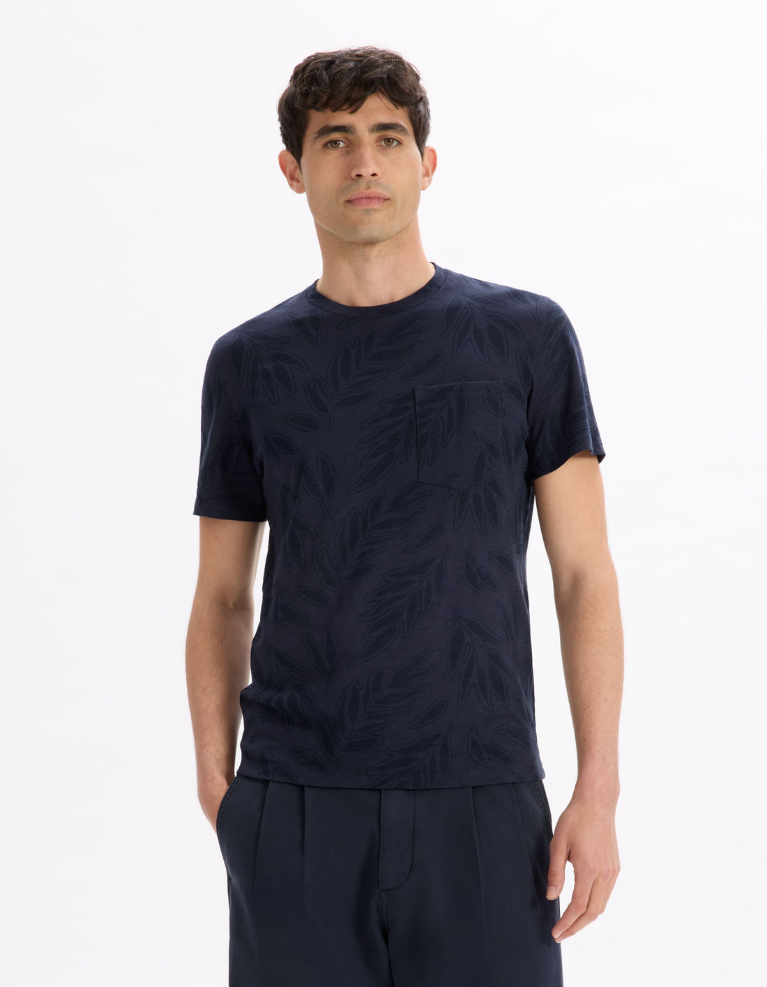 Lenatur Navy Short Sleeves Tshirt Celio