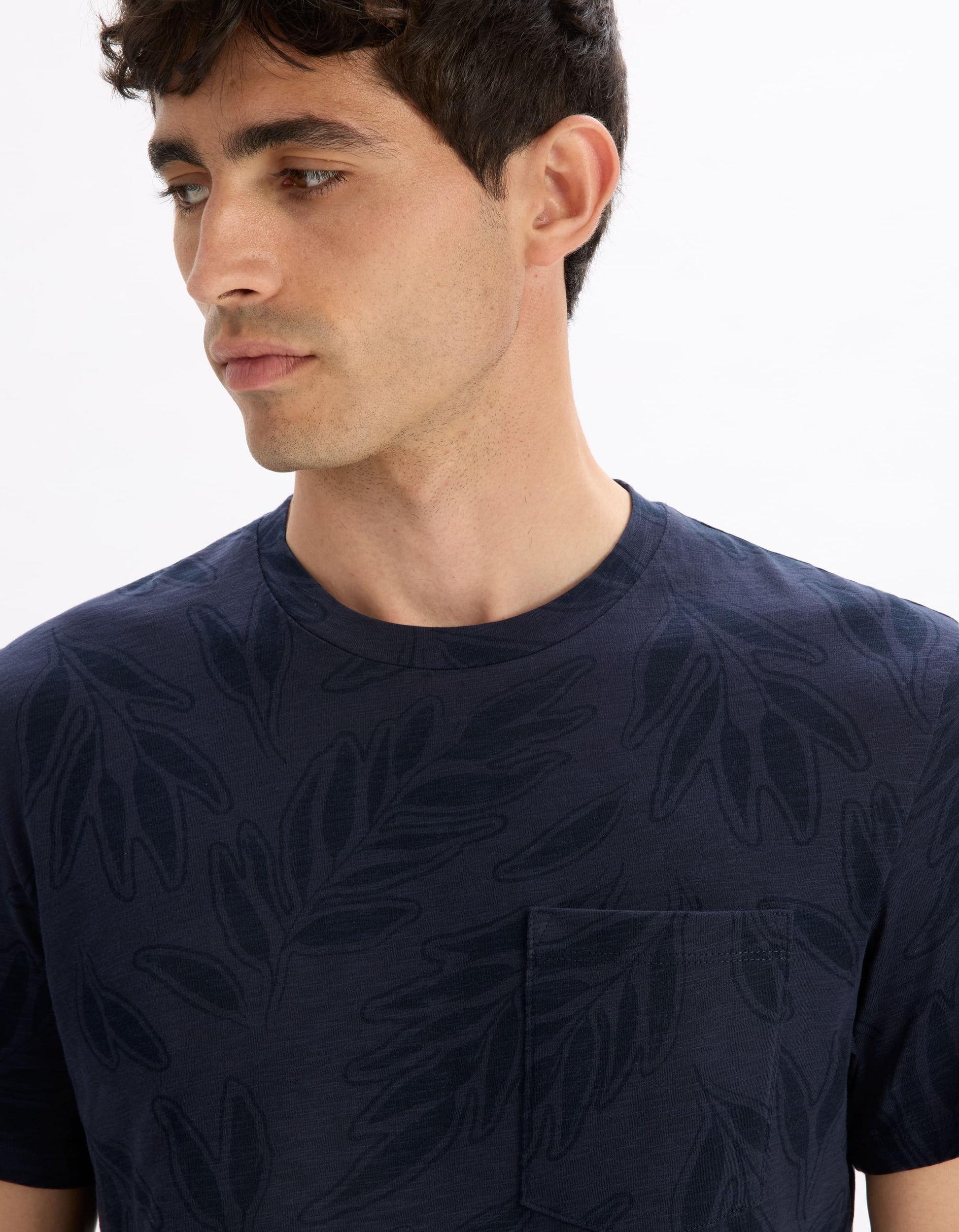 Lenatur Navy Short Sleeves Tshirt Celio