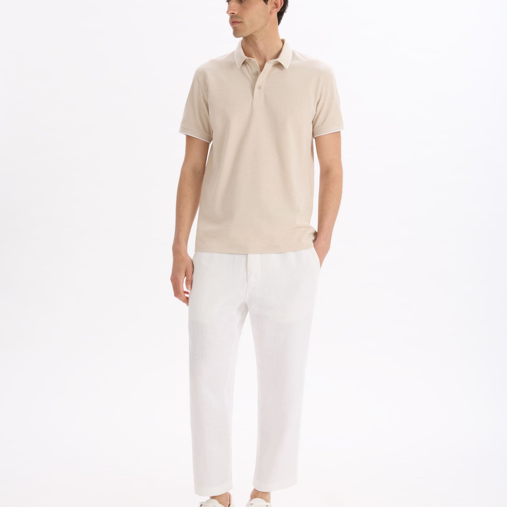 Leoxy Sand Short Sleeves Polo Celio