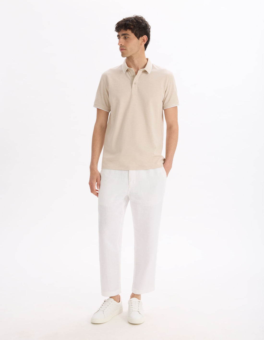 Leoxy Sand Short Sleeves Polo Celio