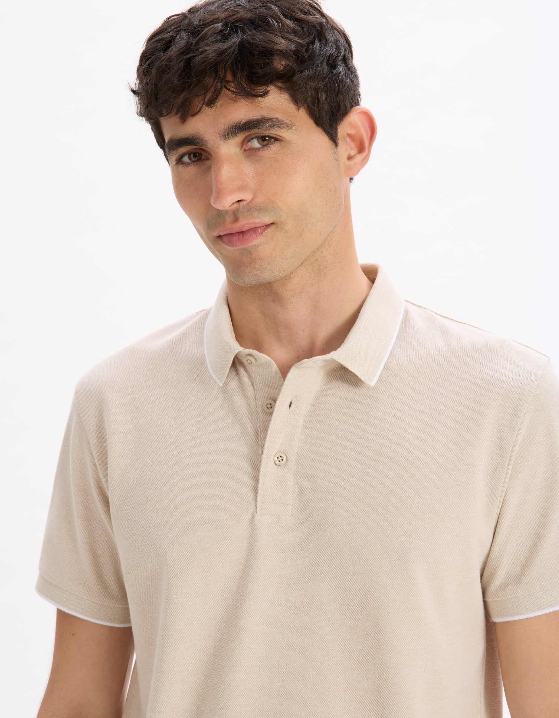 Leoxy Sand Short Sleeves Polo Celio