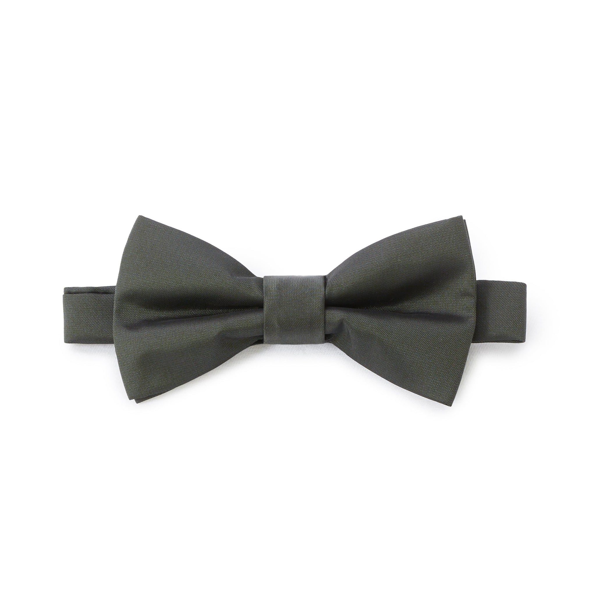 A khaki-colored bow tie on a white background.
