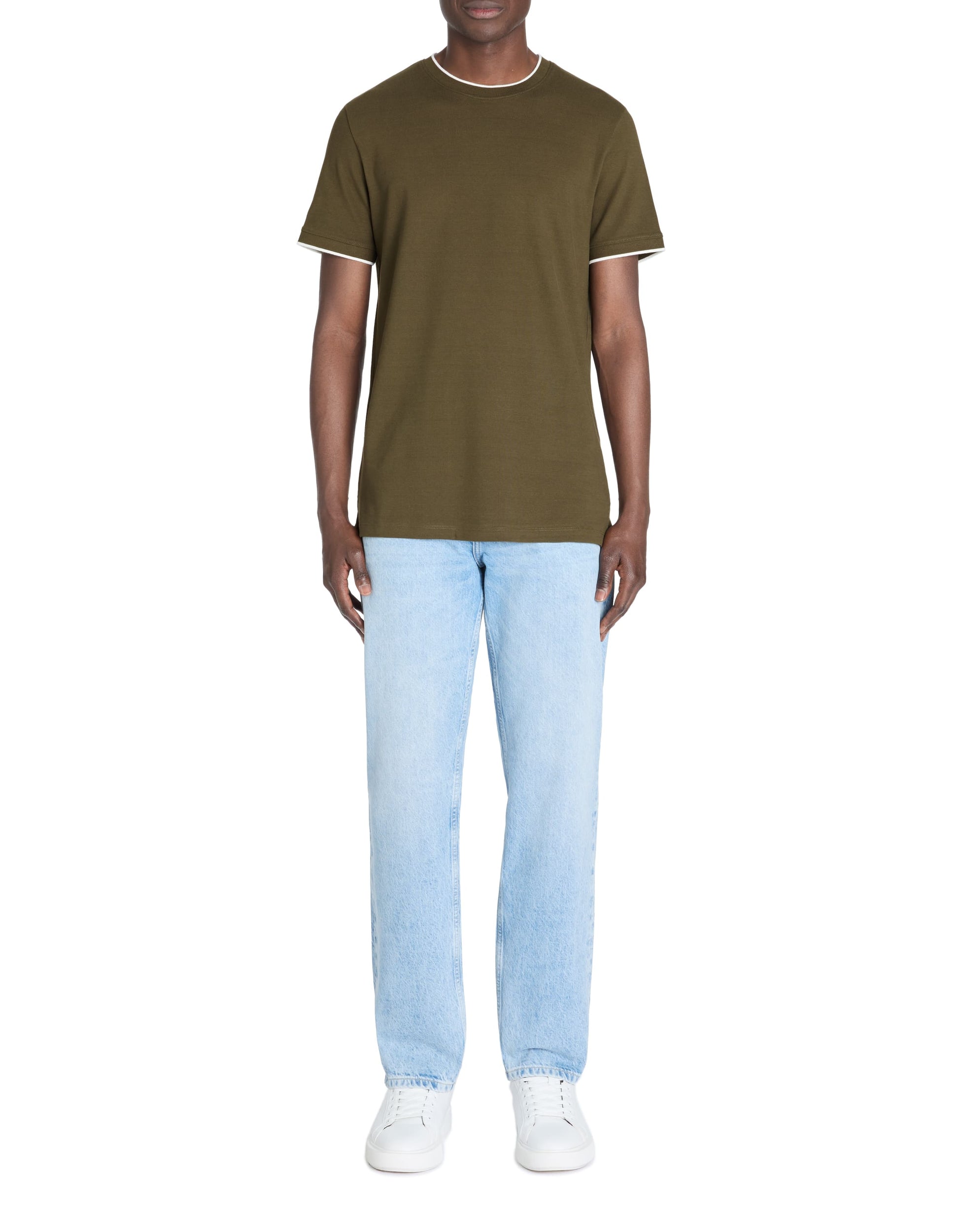 Leteraye Khaki Short Sleeves Tshirt Celio