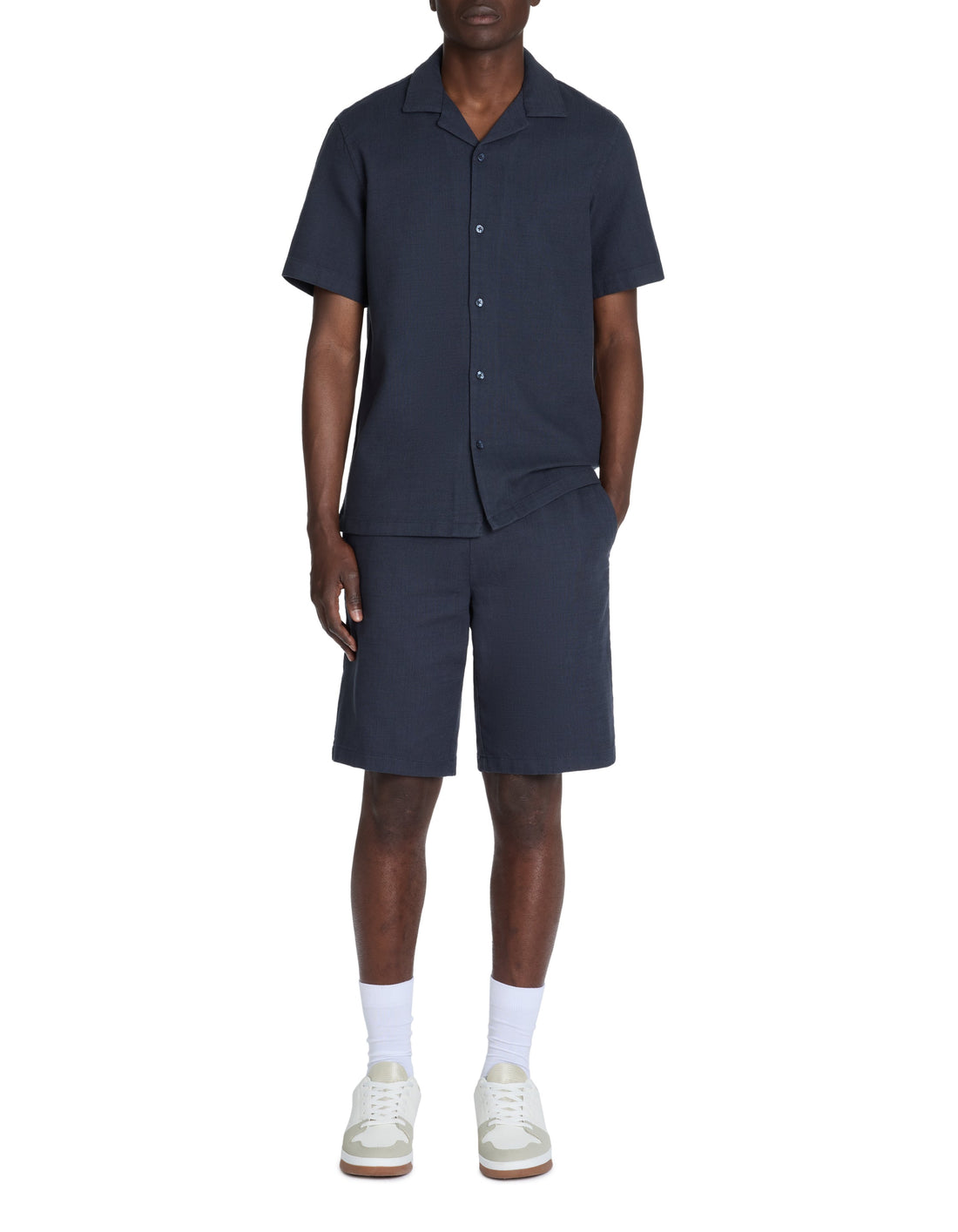 Larustic Navy Short Sleeves Shirt Celio
