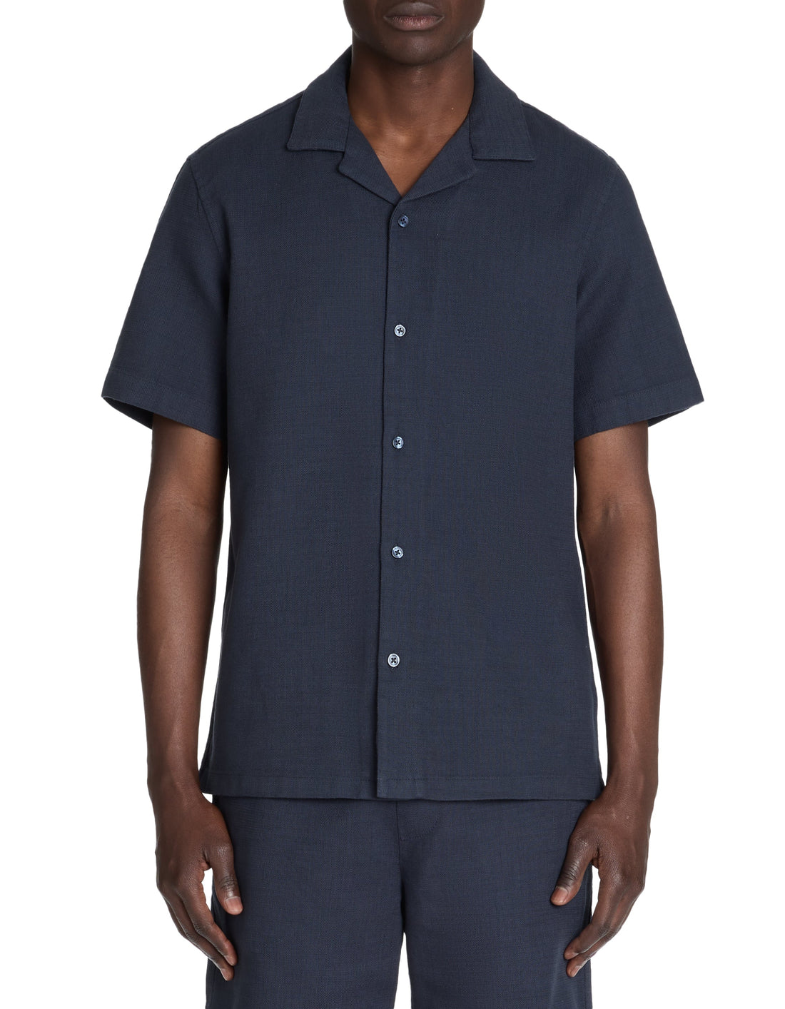 Larustic Navy Short Sleeves Shirt Celio