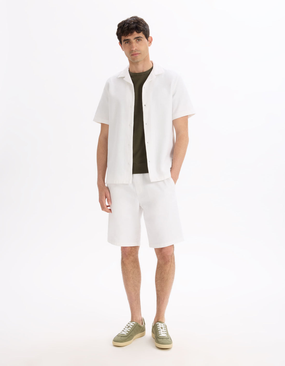 Larustic Ecru Short Sleeves Shirt Celio