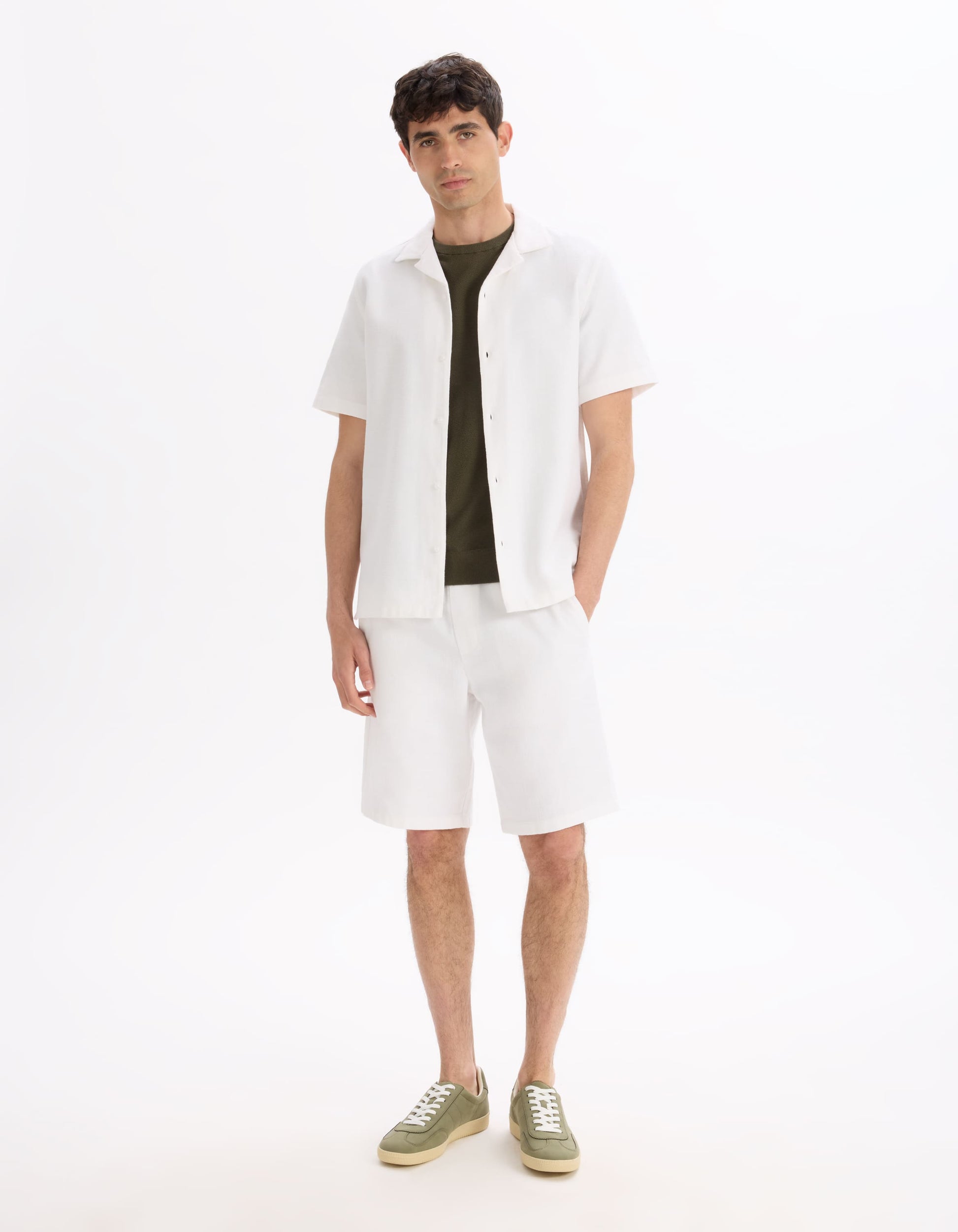 Larustic Ecru Short Sleeves Shirt Celio