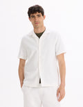 Larustic Ecru Short Sleeves Shirt Celio