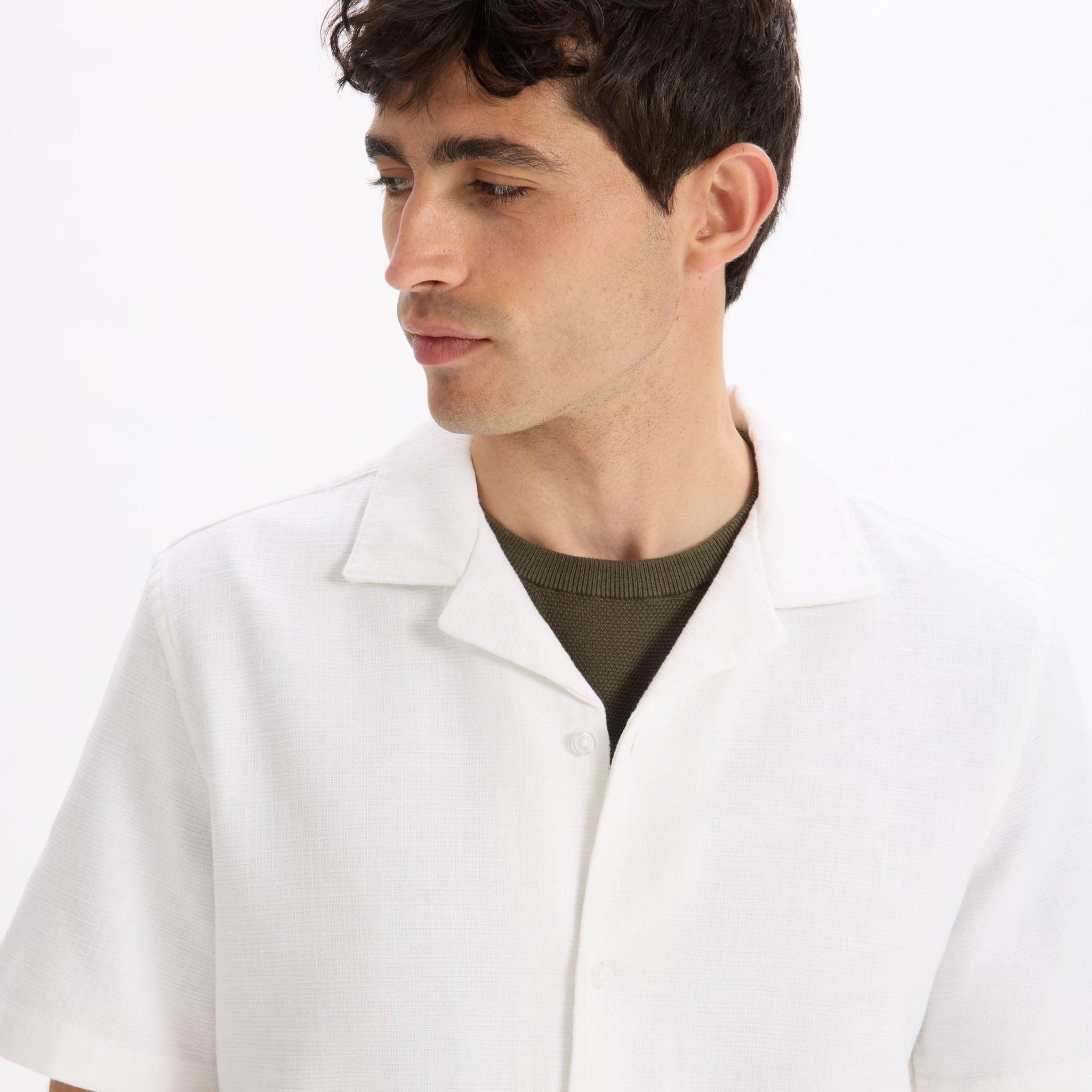 Larustic Ecru Short Sleeves Shirt Celio