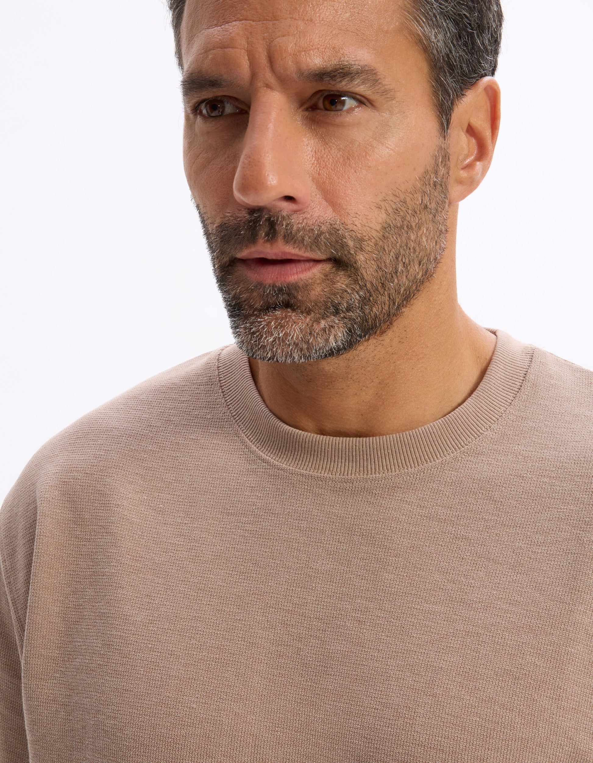 Lecurl Taupe Short Sleeves Tshirt Celio