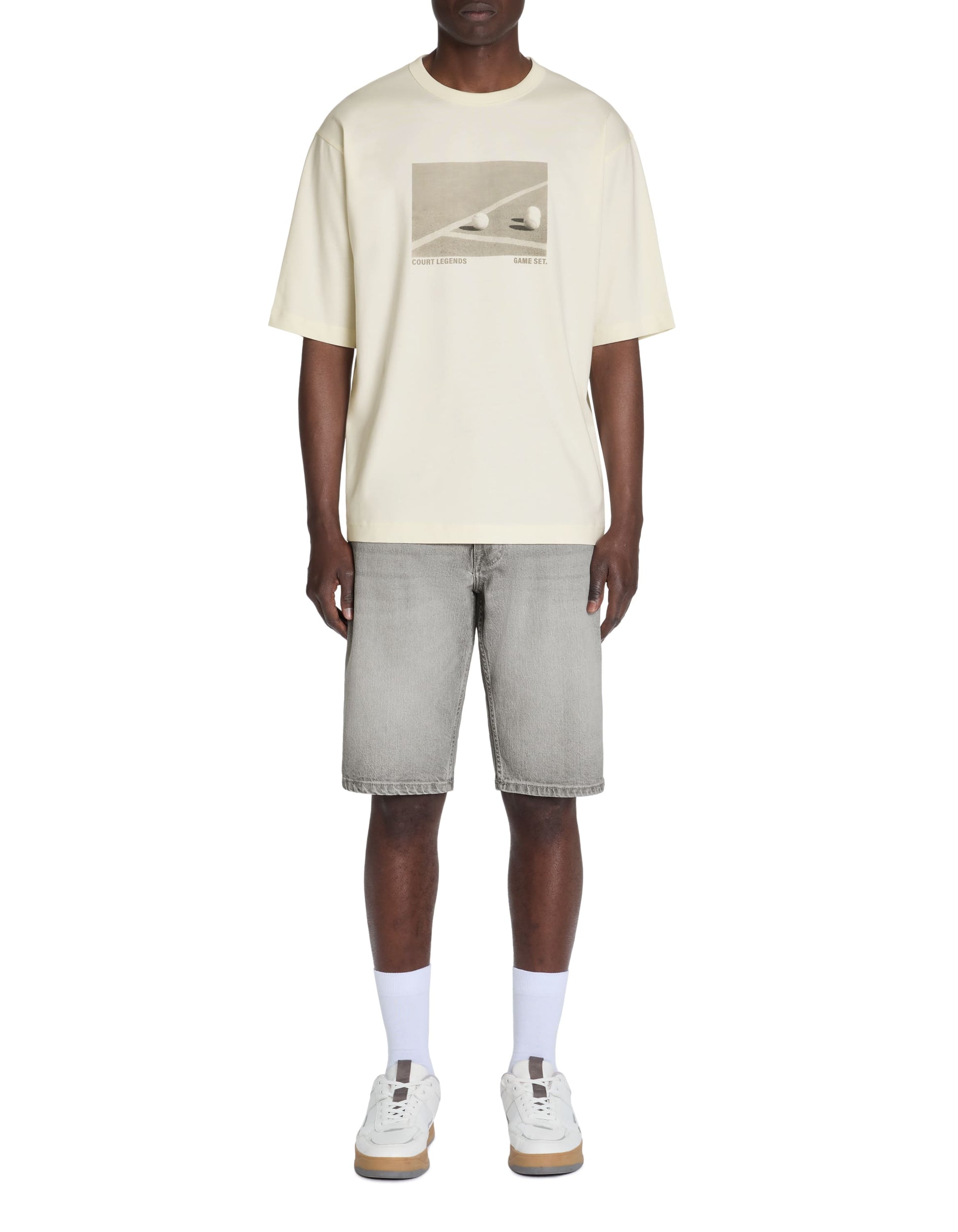 Leclub Off White Short Sleeves Tshirt Celio