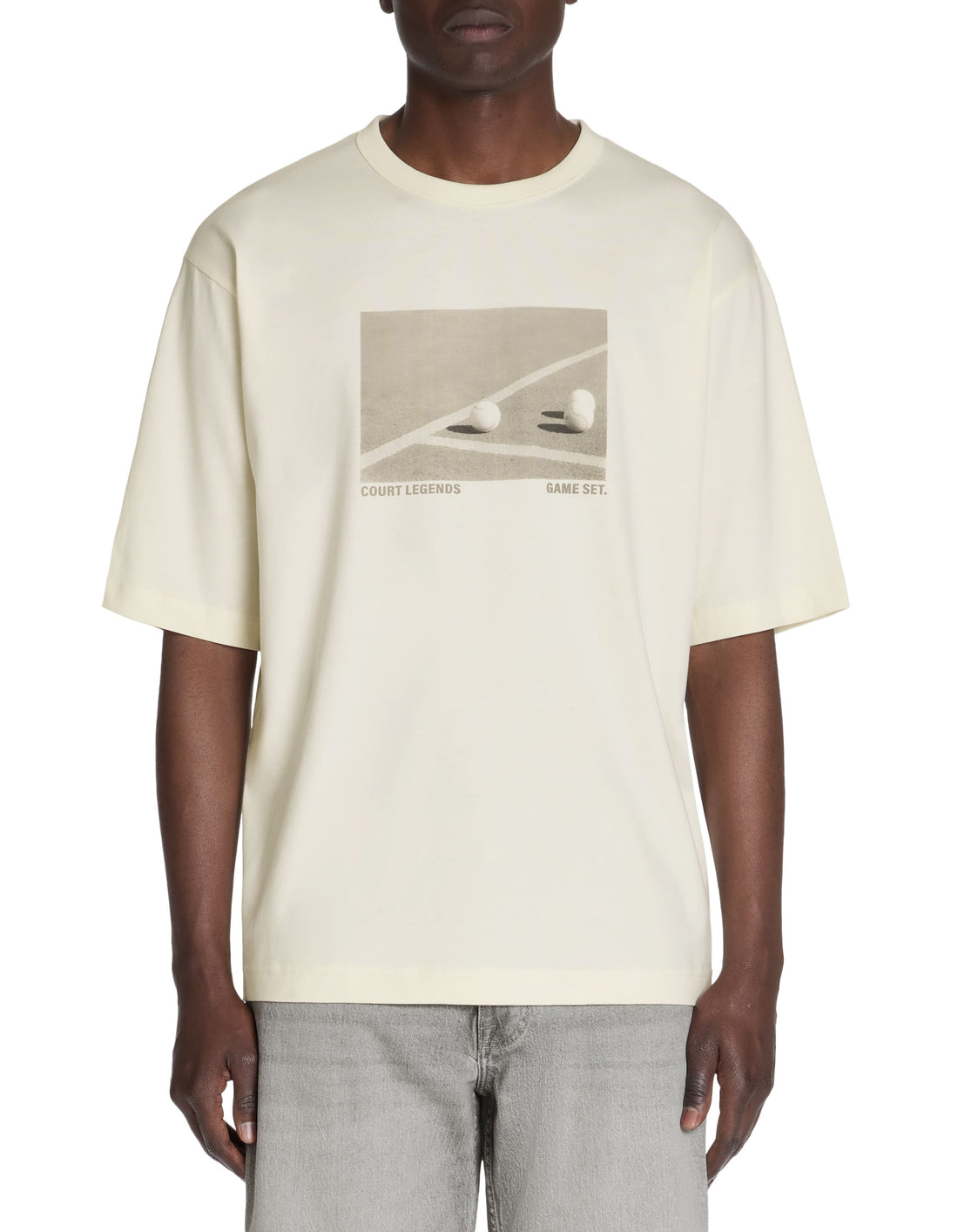 Leclub Off White Short Sleeves Tshirt Celio