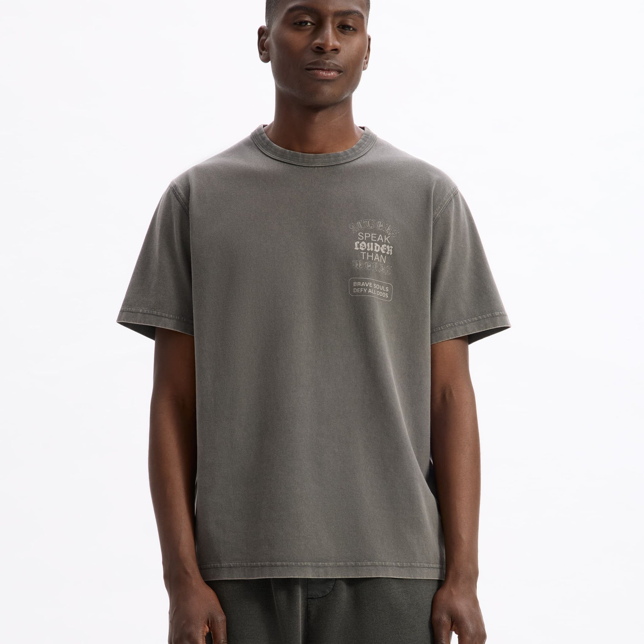 Lelouder Anthracite Short Sleeves Tshirt Celio
