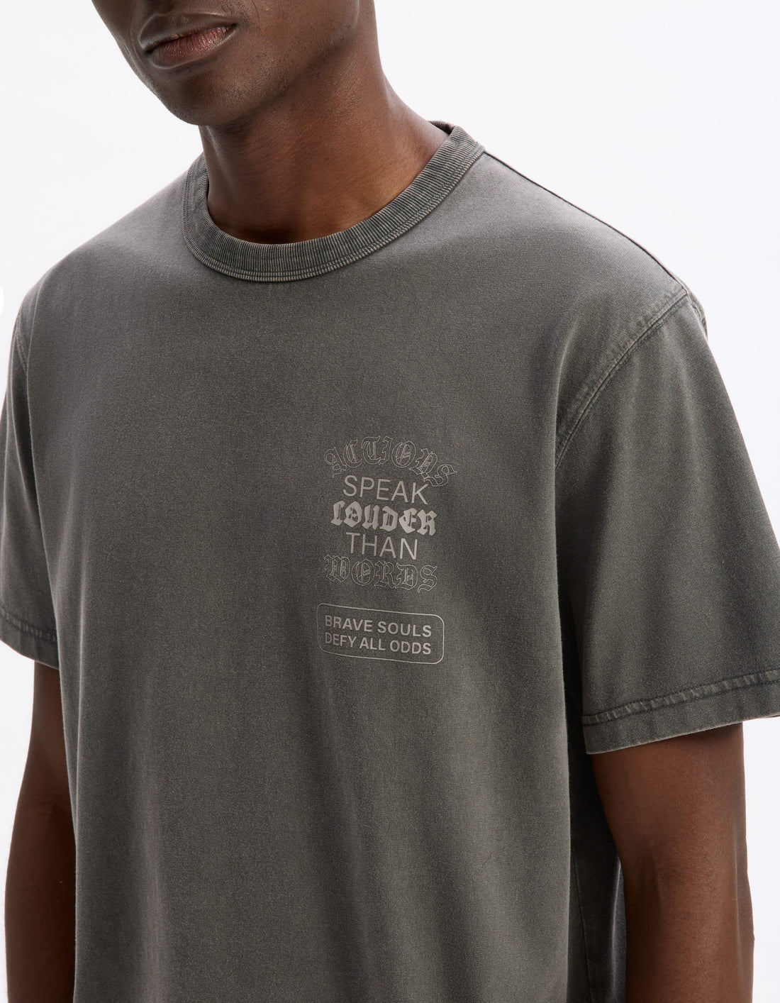 Lelouder Anthracite Short Sleeves Tshirt Celio