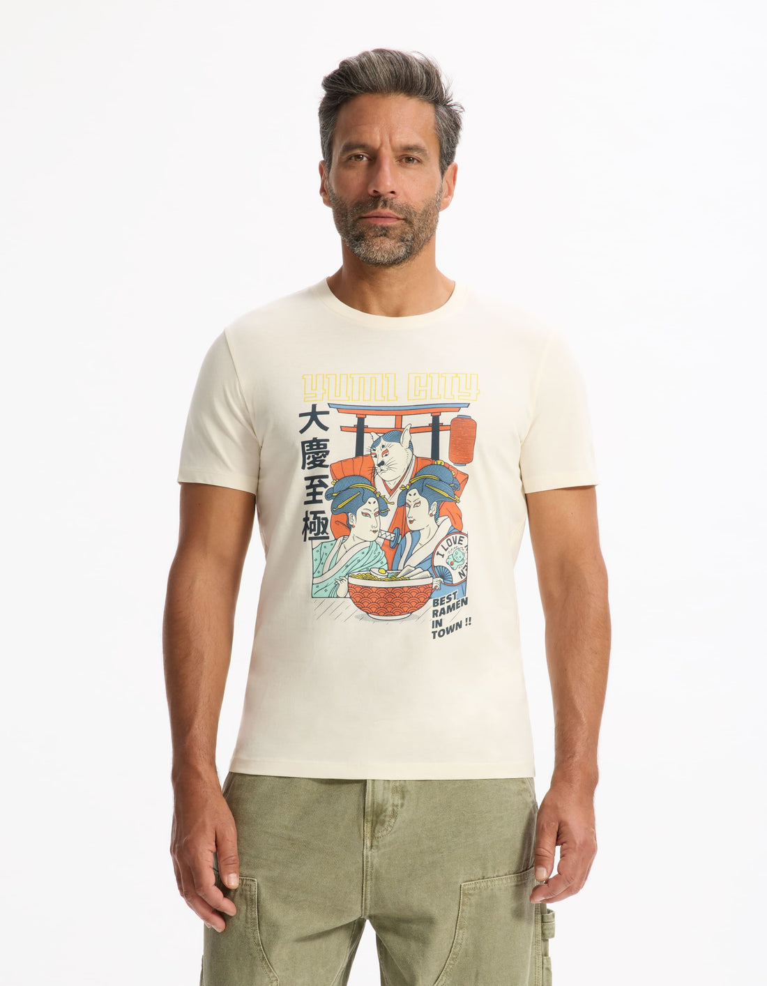 Lejapo Ecru Short Sleeves Tshirt Celio