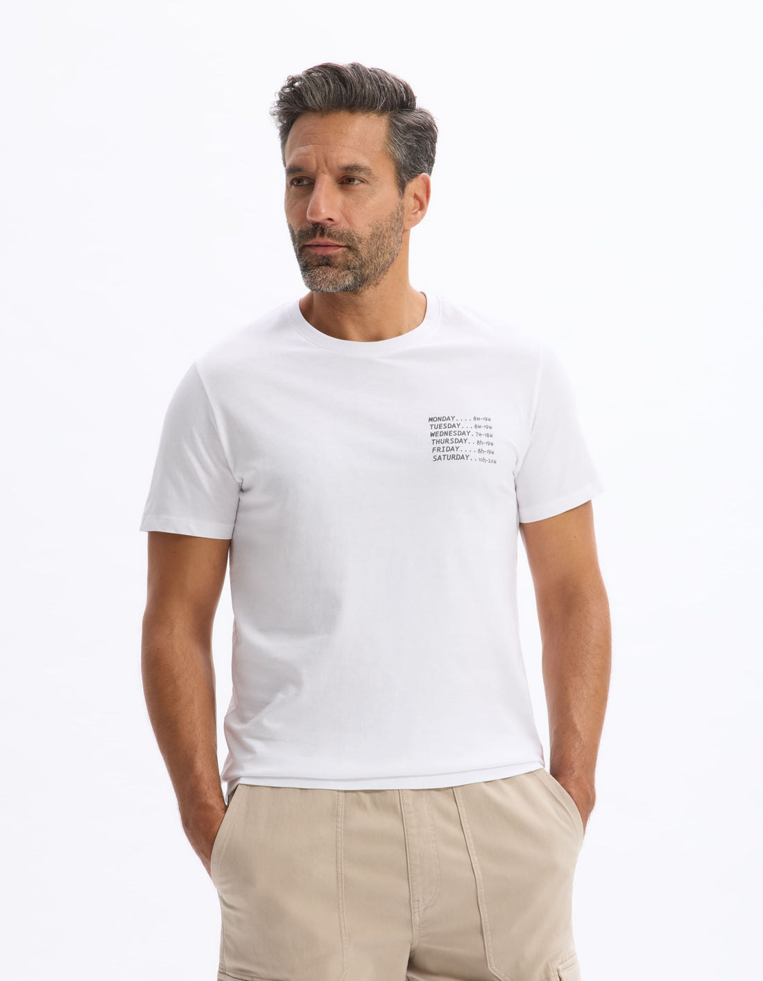 Lecoffee Optical White Short Sleeves Tshirt Celio