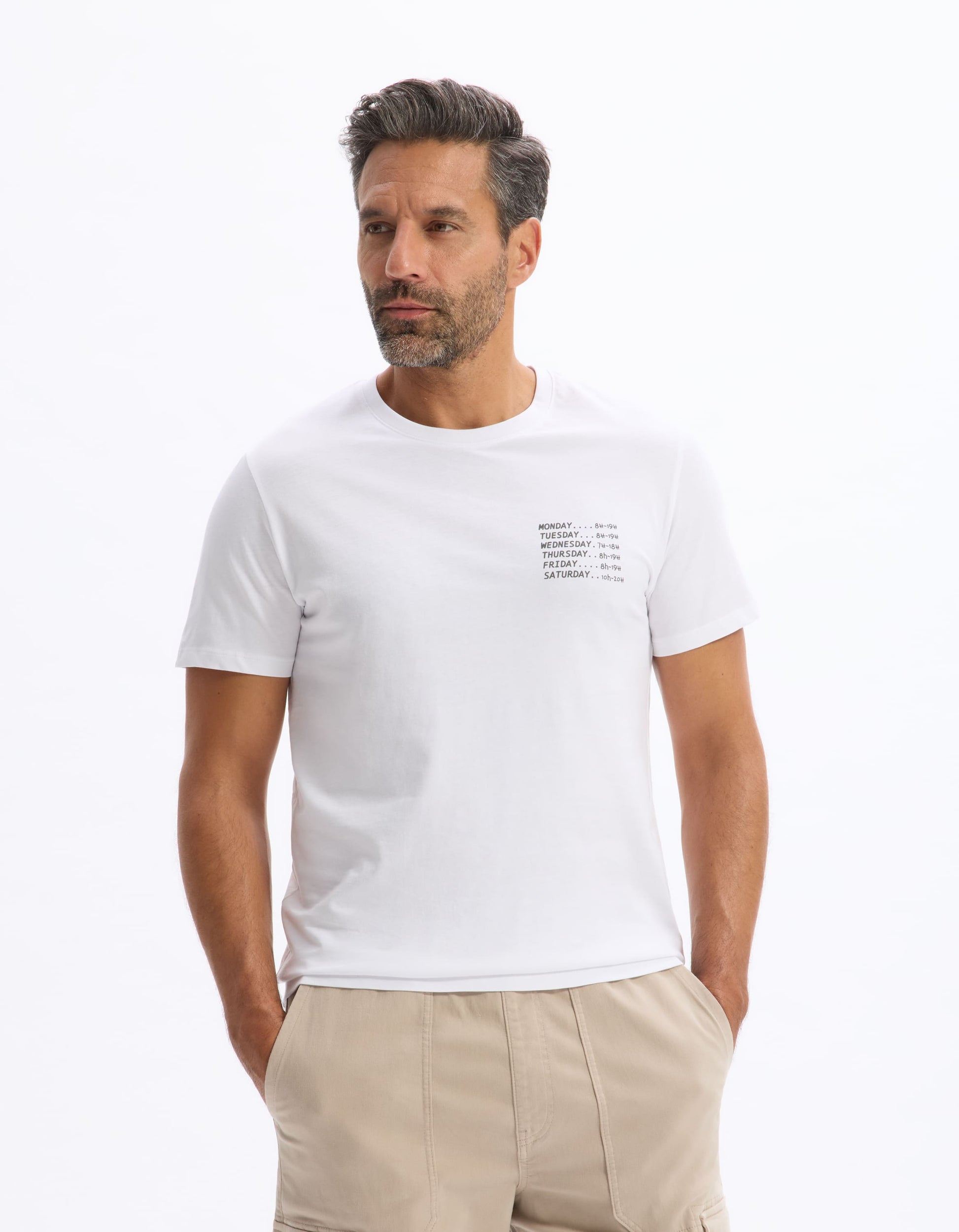 Lecoffee Optical White Short Sleeves Tshirt Celio