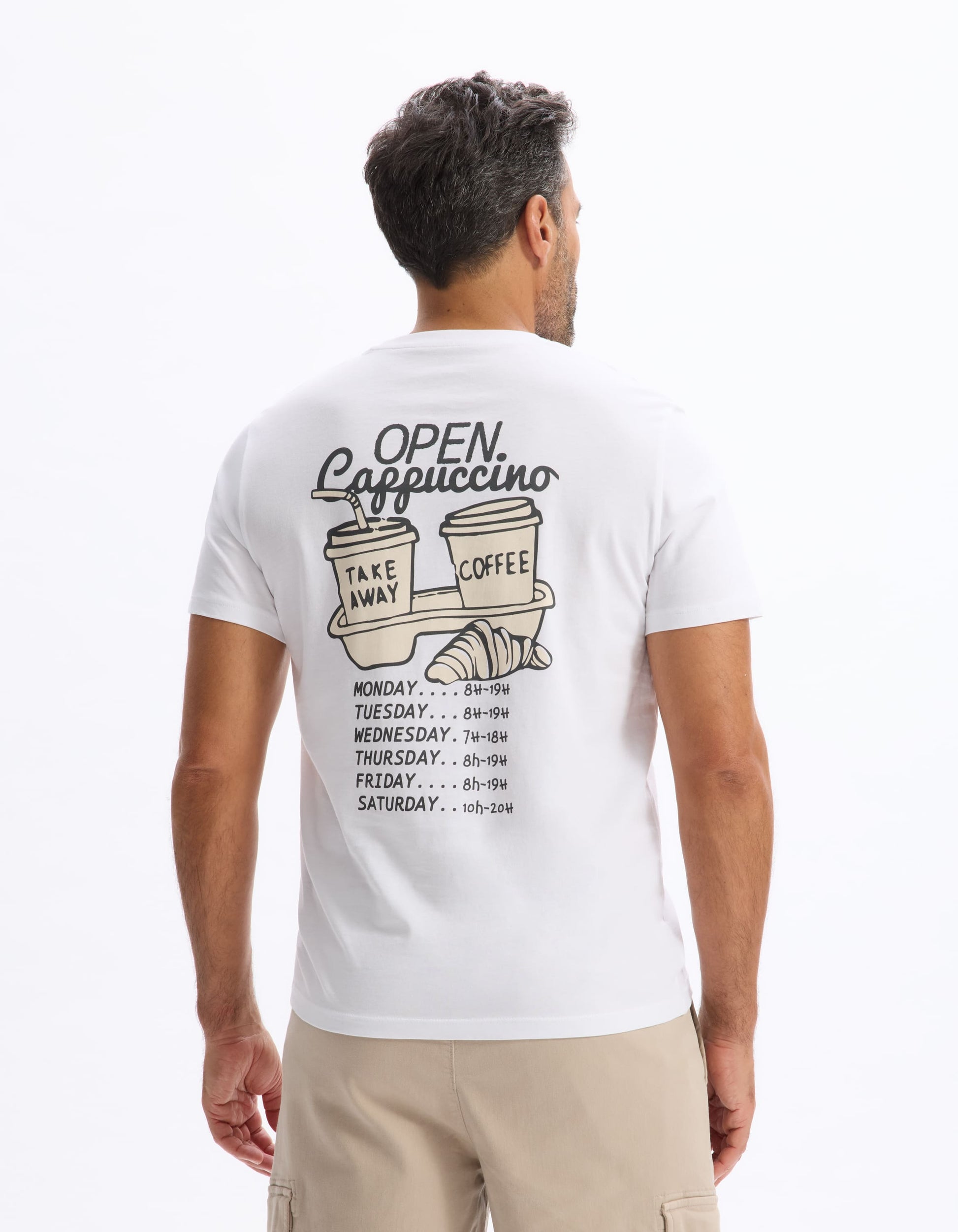 Lecoffee Optical White Short Sleeves Tshirt Celio