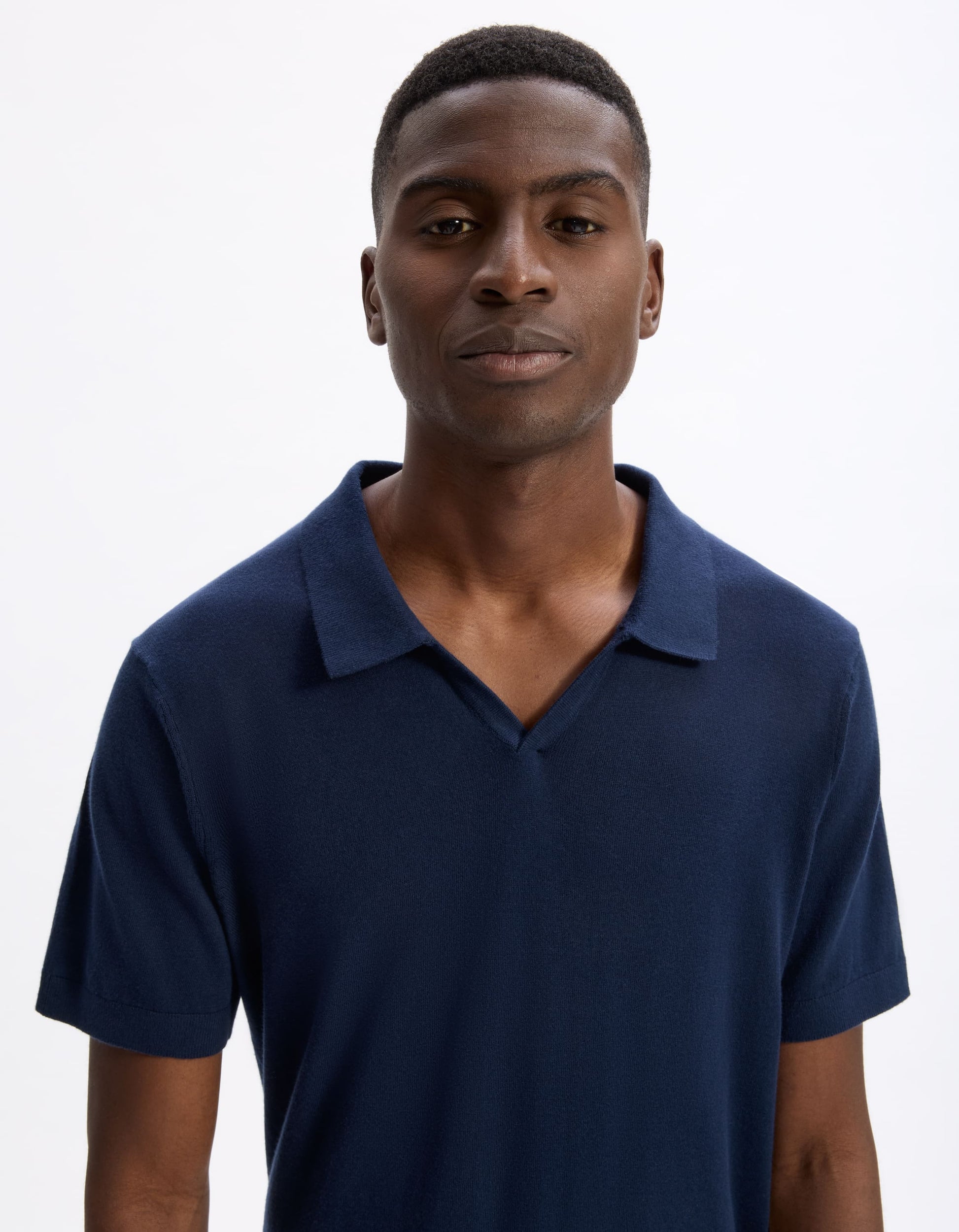 Lecesar Navy Short Sleeves Polo Celio