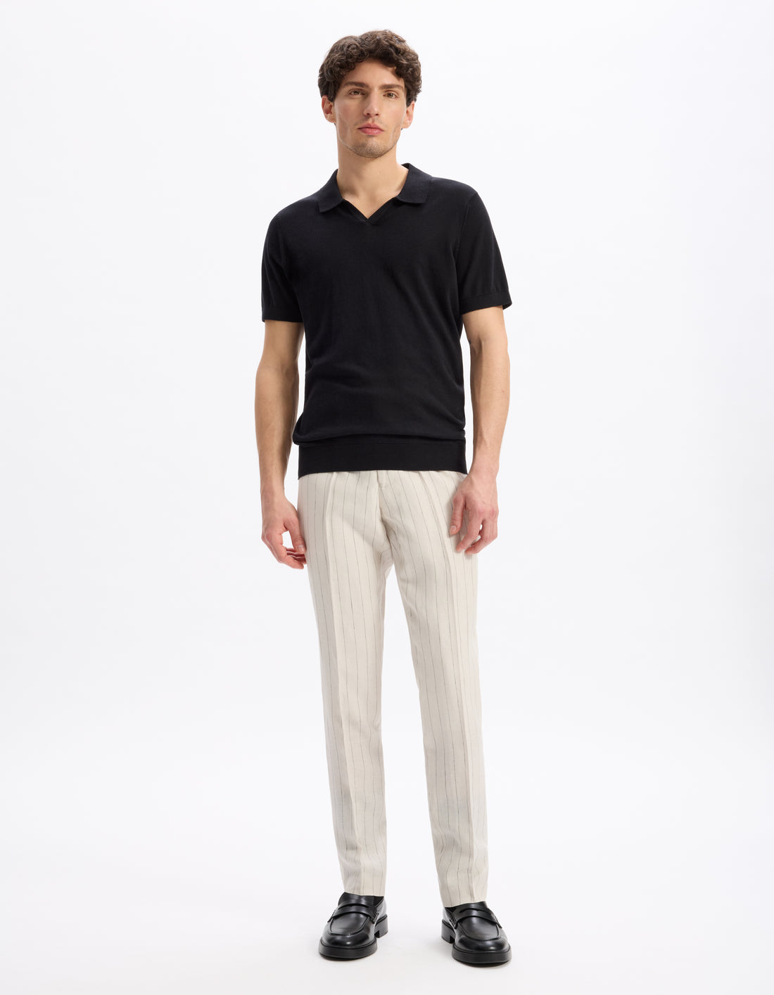 Lecesar Black Short Sleeves Polo