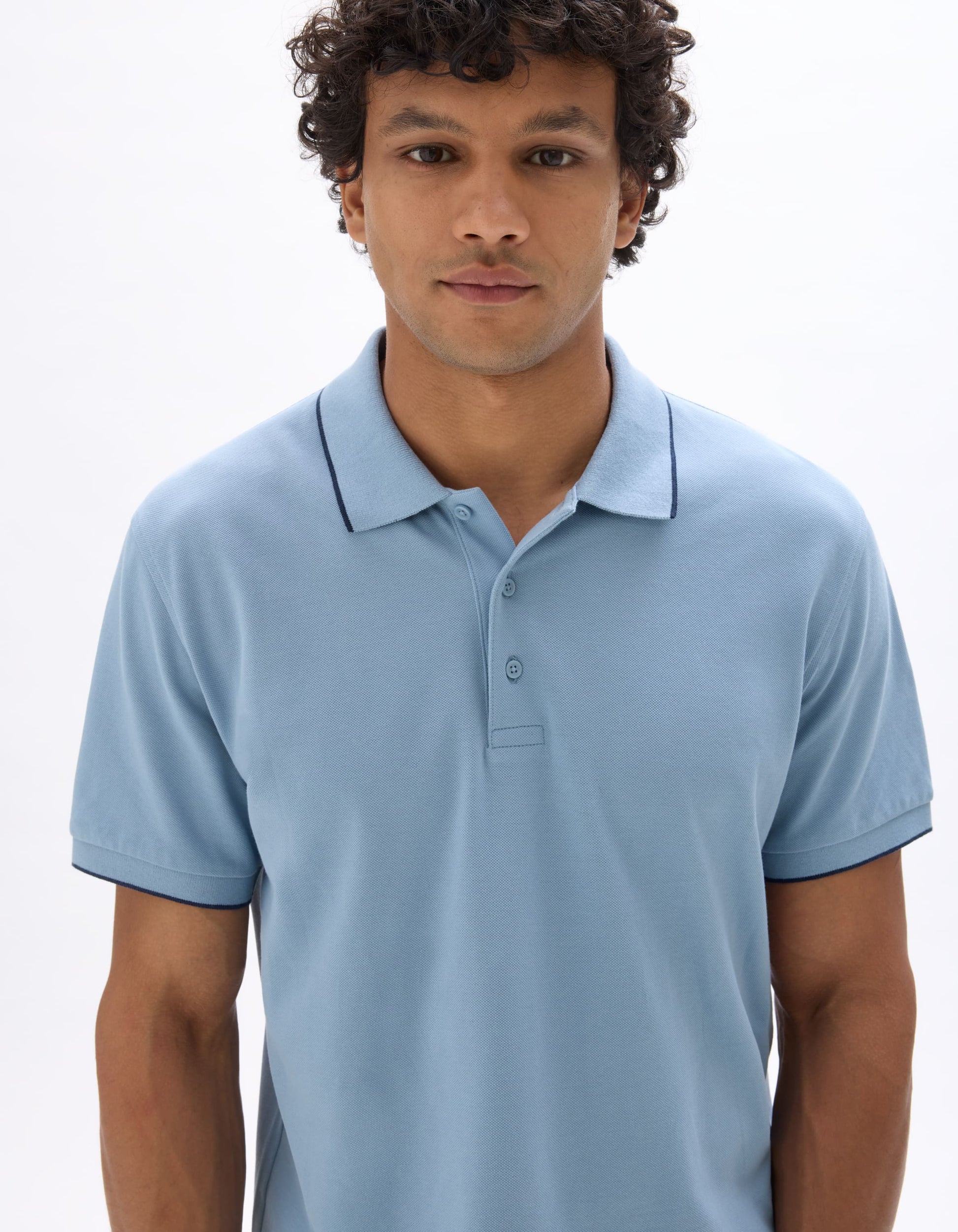 Letaim Light Blue Short Sleeves Polo Celio