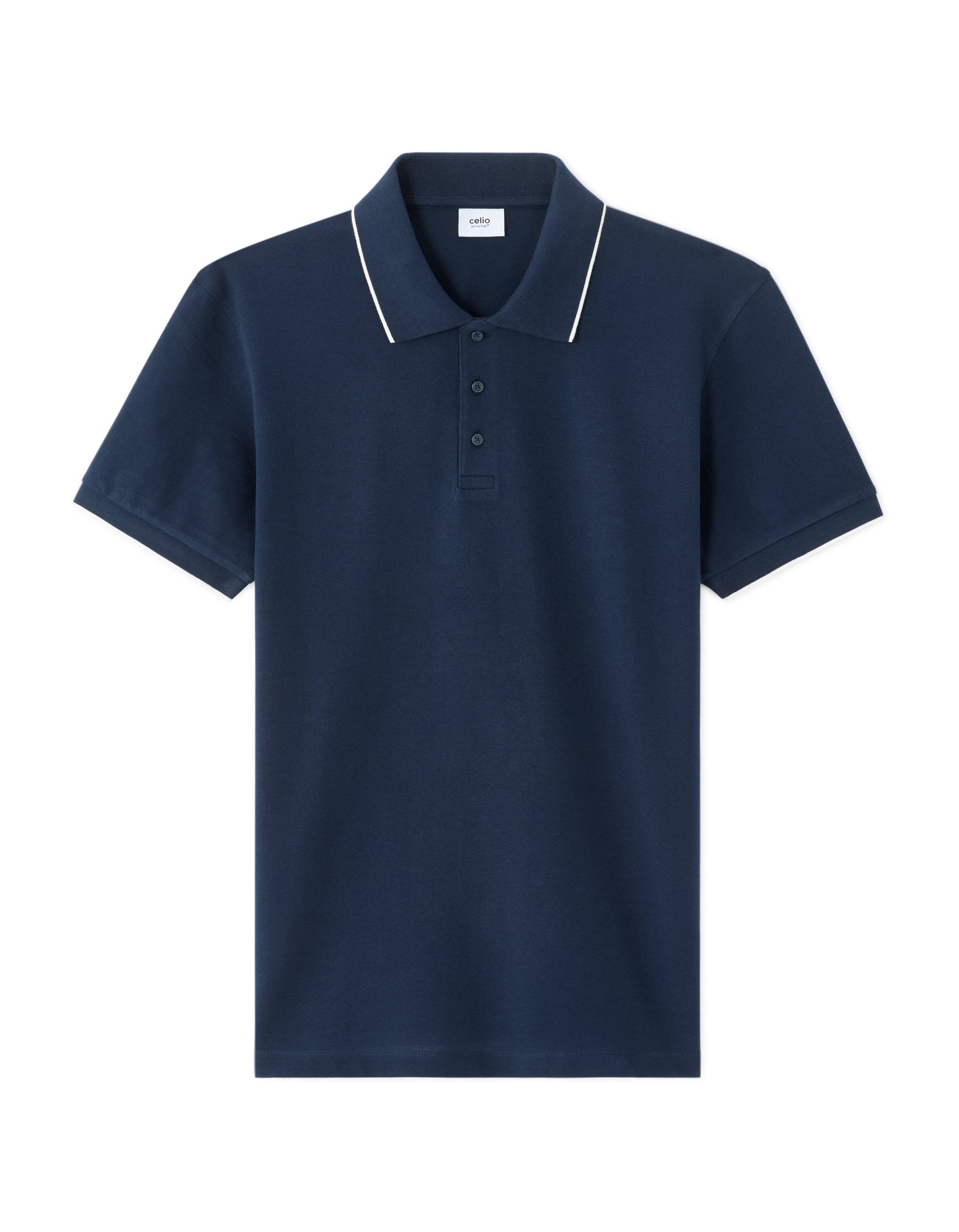 Regular Fit 100% Cotton pique Polo Shirt Celio