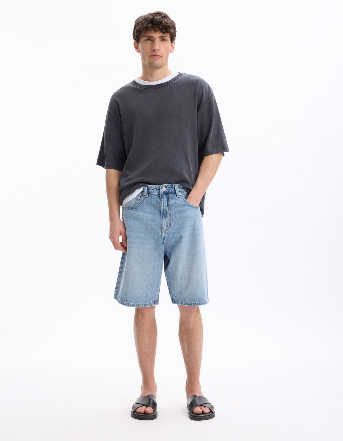 Lolargebm Bleached Denim Bermuda Celio