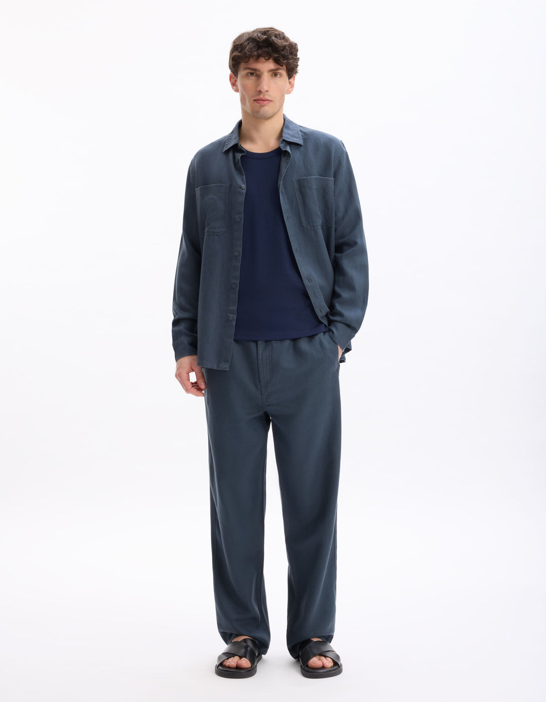 Latenco Navy Long Sleeves Shirt Celio