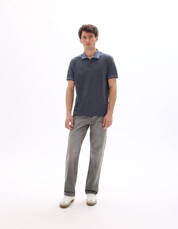 MELUNE Short sleeves Polo-grey blue mel Celio