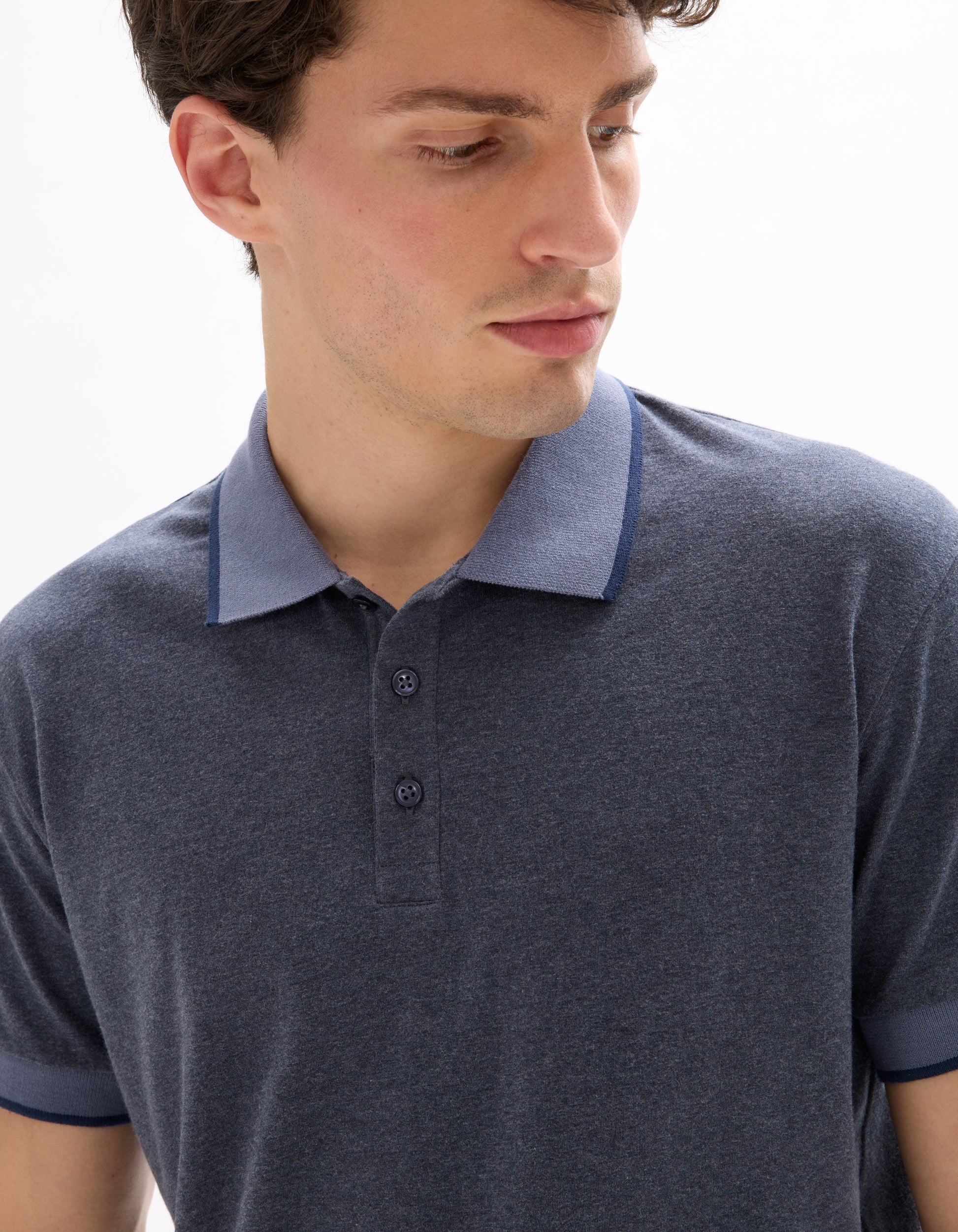 MELUNE Short sleeves Polo-grey blue mel Celio