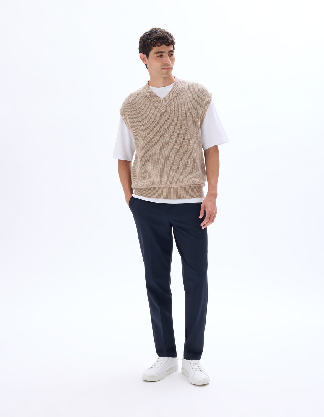 Meausti Beige Humus Crew Neck Jumper